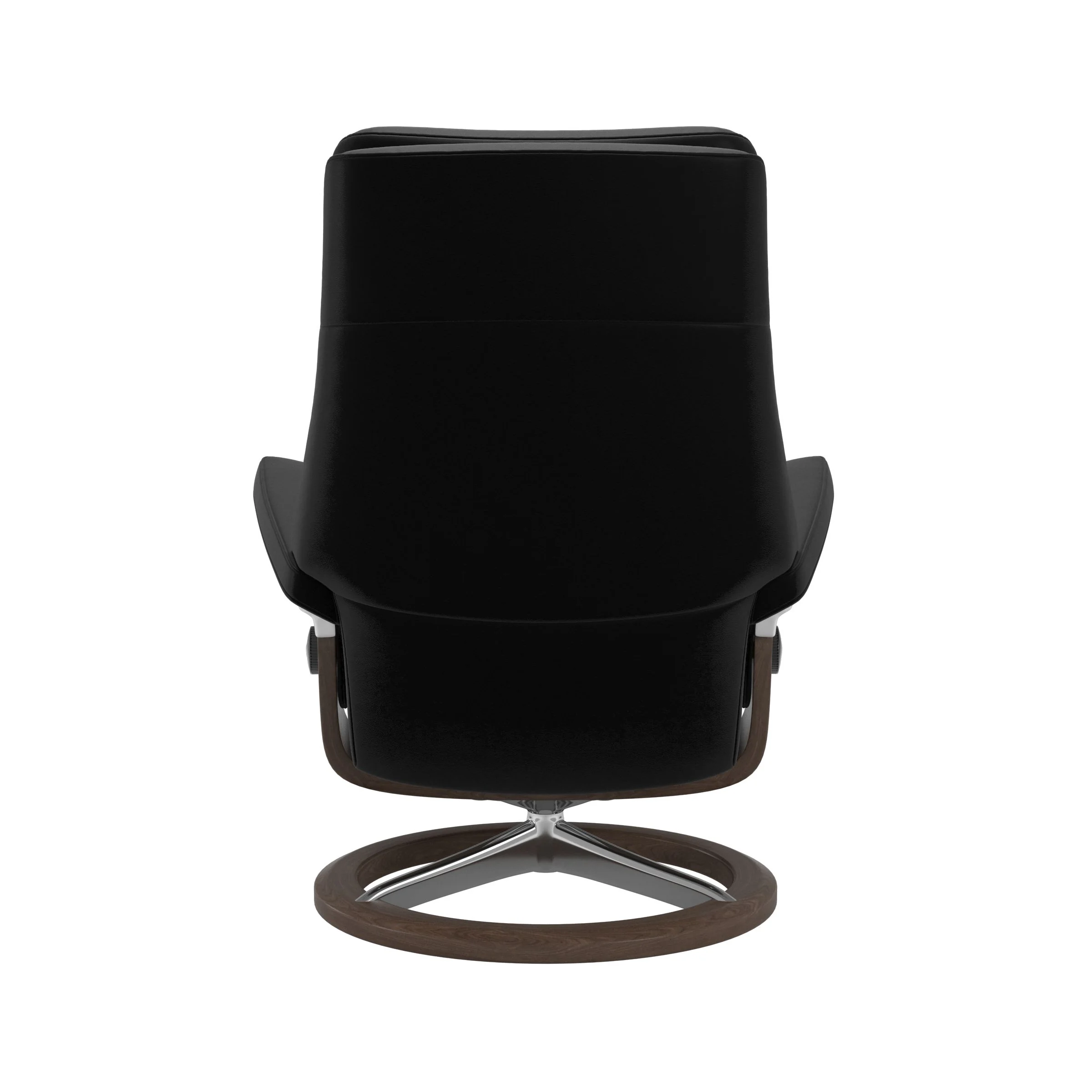Stressless Paul Signature Sessel mit Hocker M Leder Batick Black Walnuss Chrom