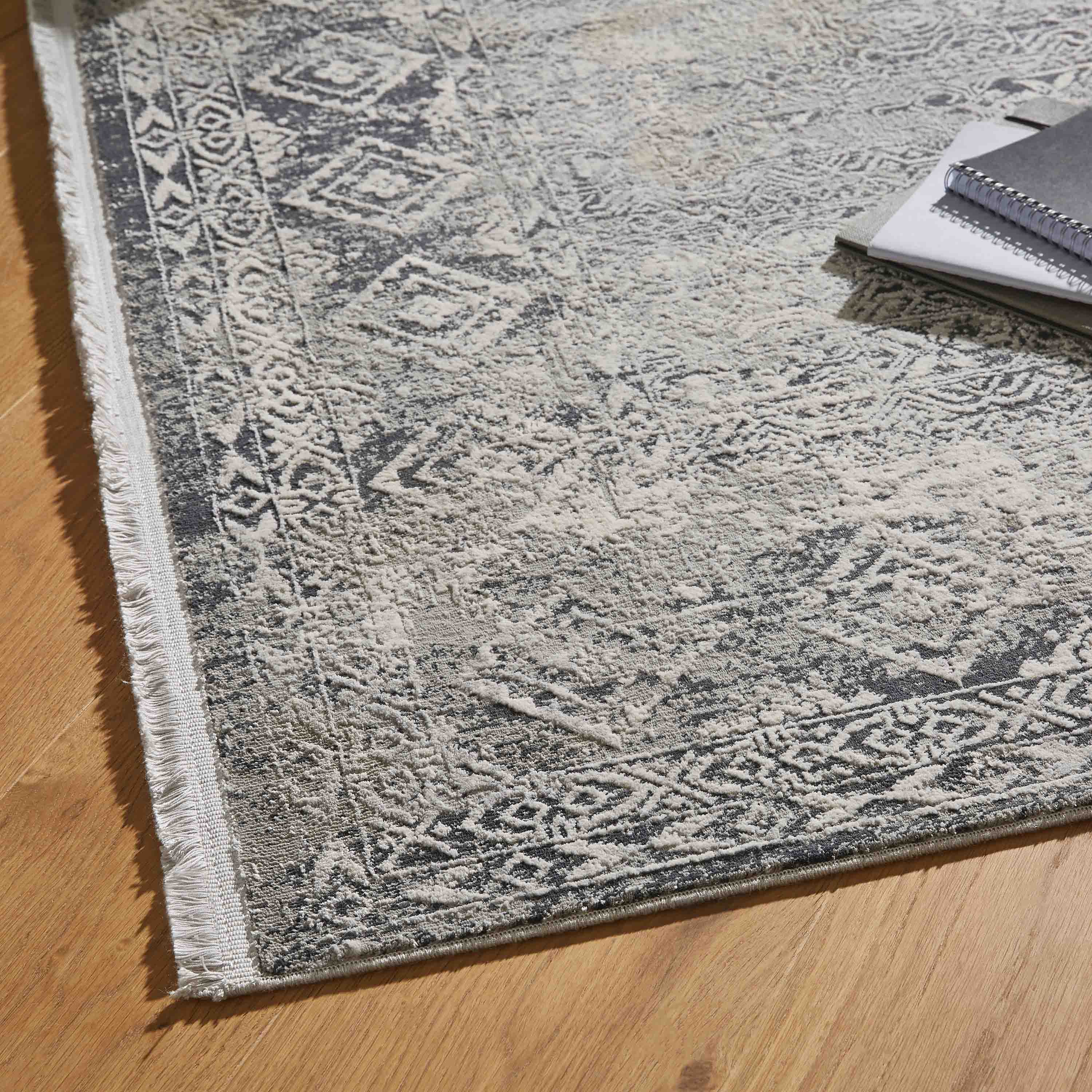 Astra Teppich Positano 80x150 cm Grau Creme Bordüre