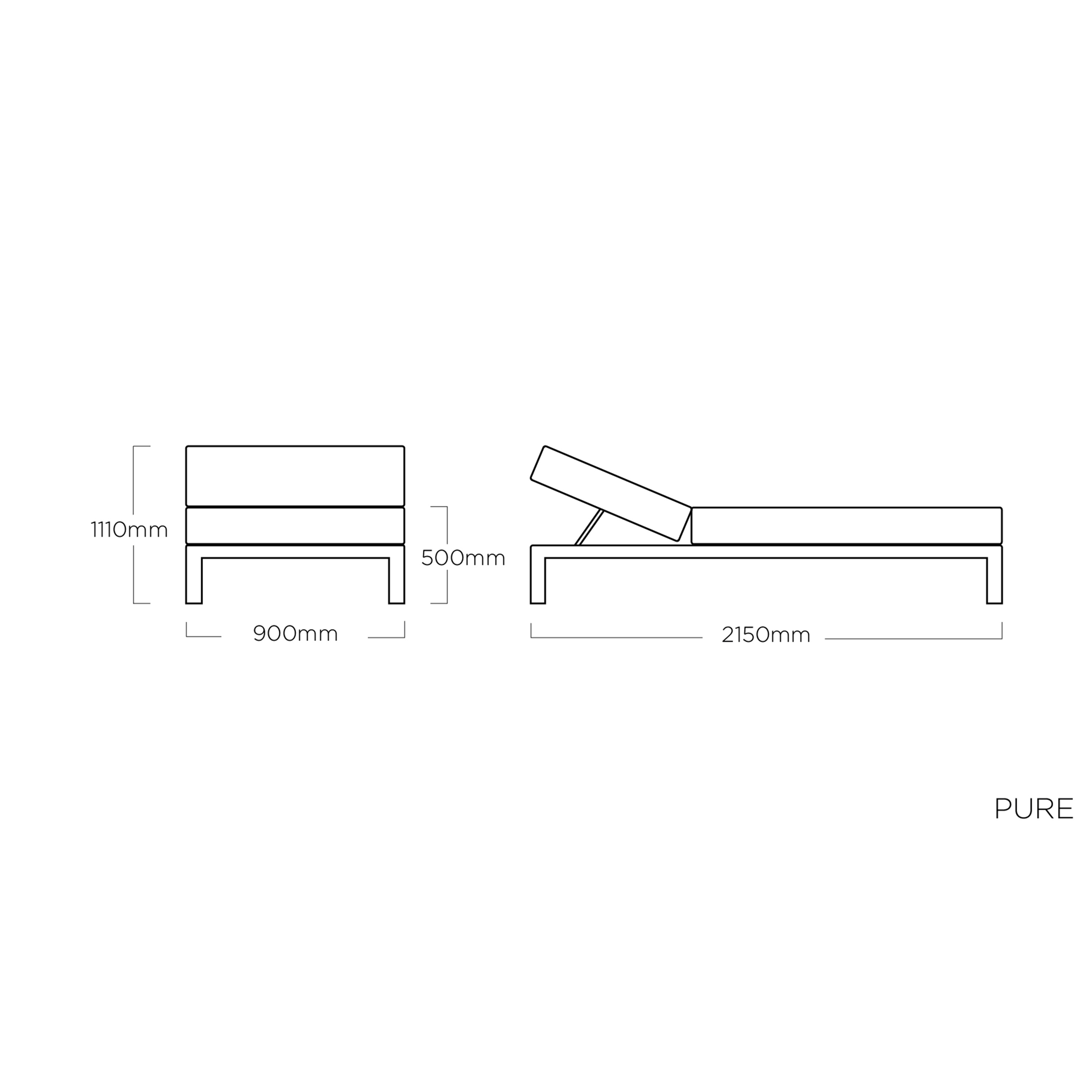 Kettler Gartenliege Pure Anthrazit/Sooty