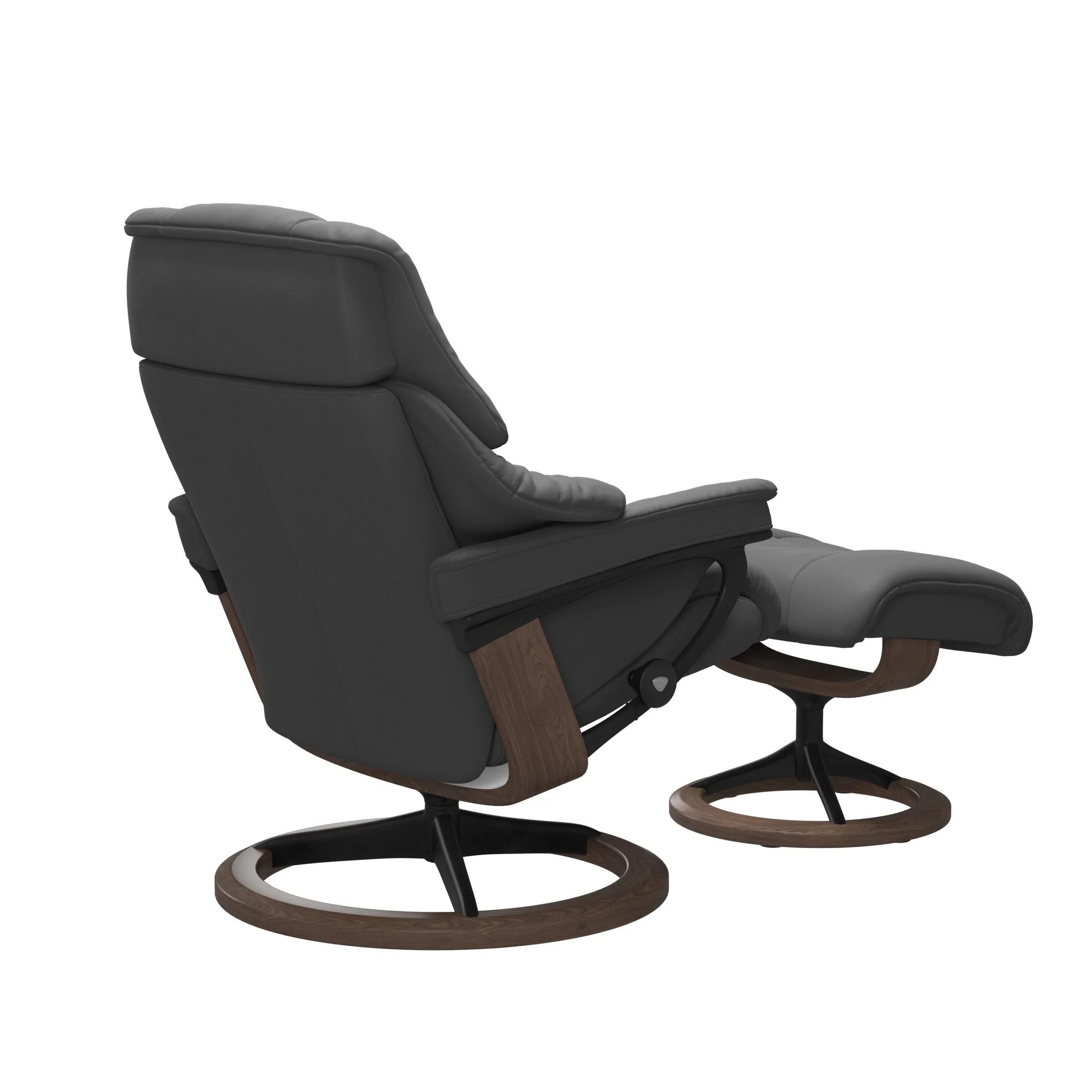 Stressless Reno Signature Sessel mit Hocker M Leder Batick Walnuss Mattschwarz
