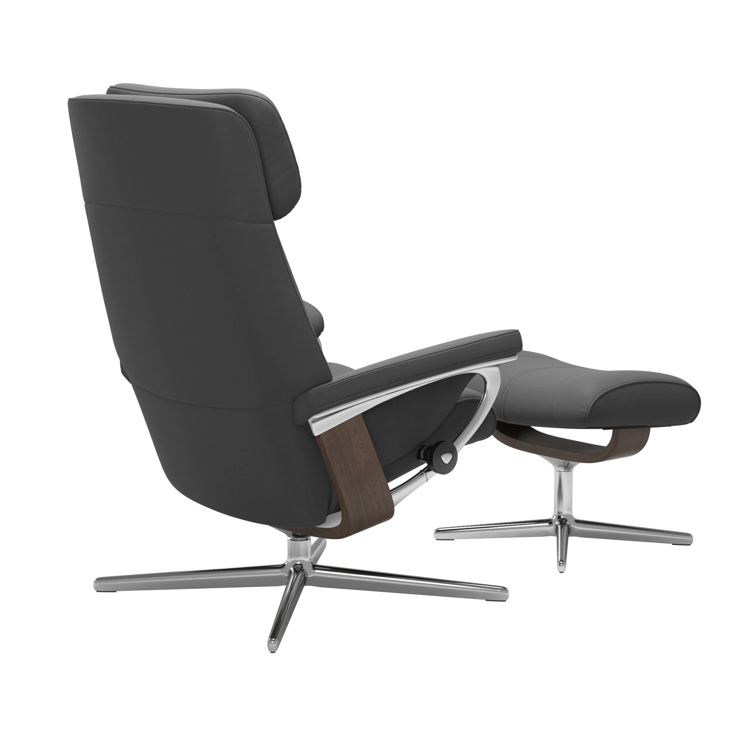 Stressless Paul Cross Sessel mit Hocker M Leder Batick Walnuss Chrom