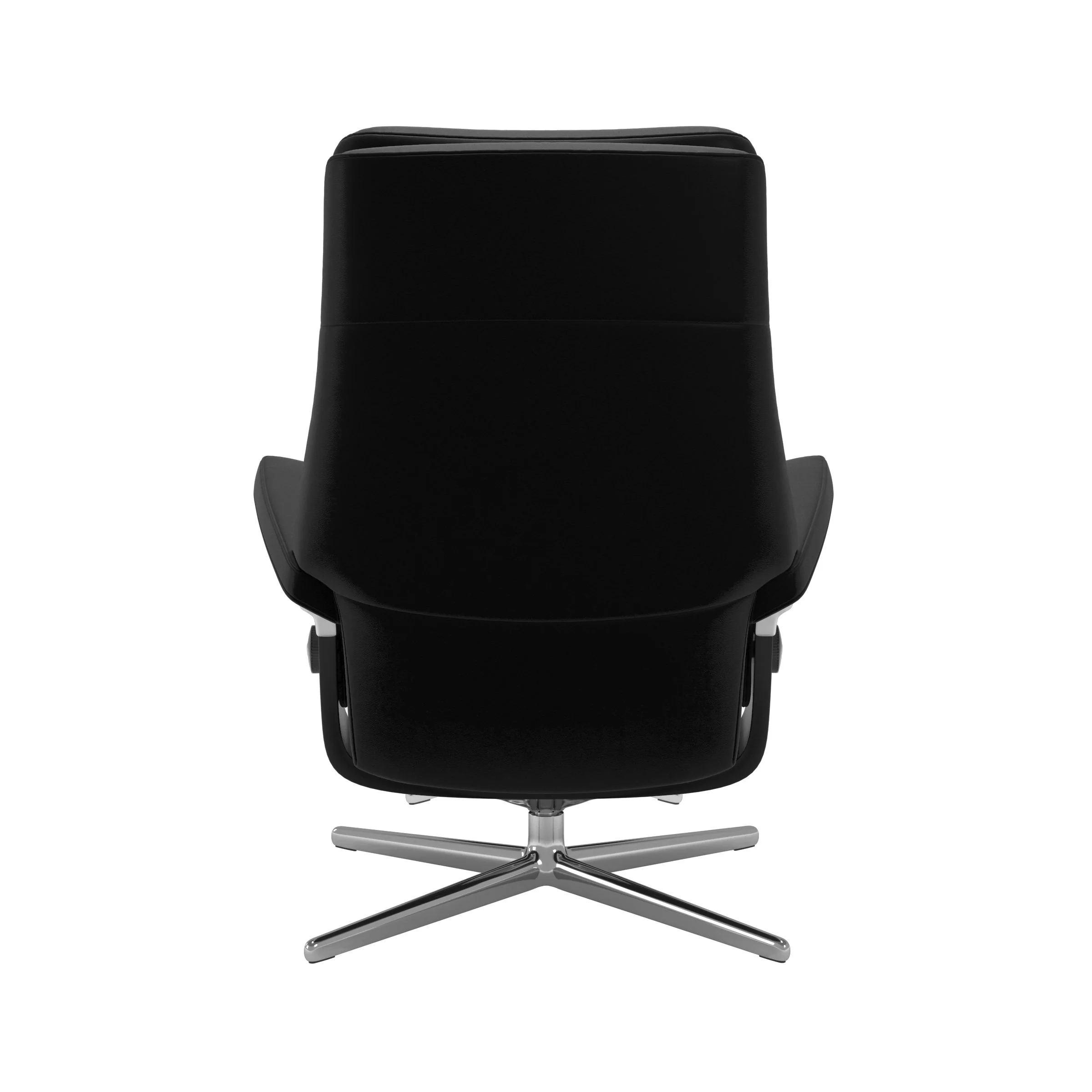 Stressless Paul Cross Sessel mit Hocker M Leder Batick Black Schwarz Chrom