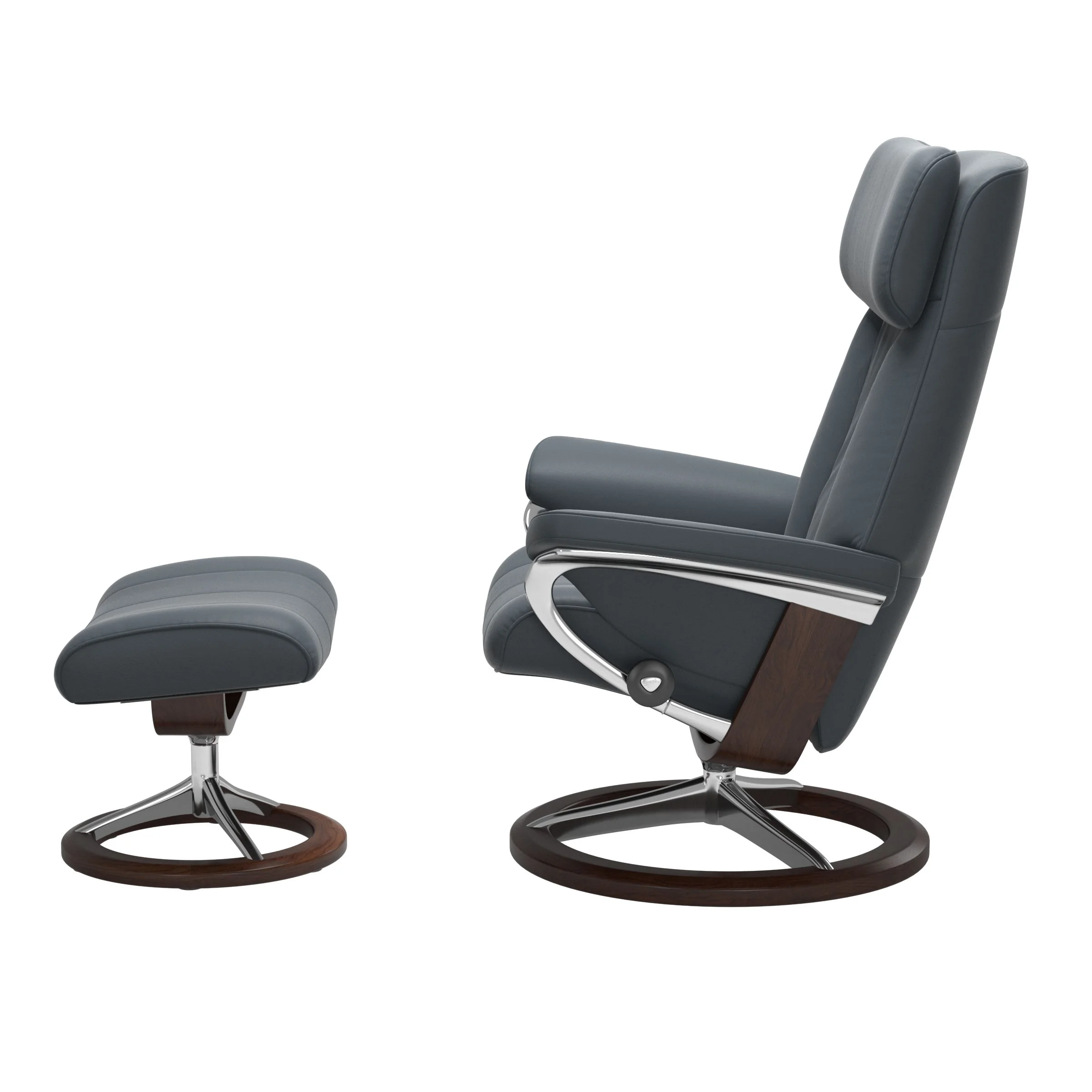 Stressless Paul Signature Sessel mit Hocker M Leder Batick Braun Chrom