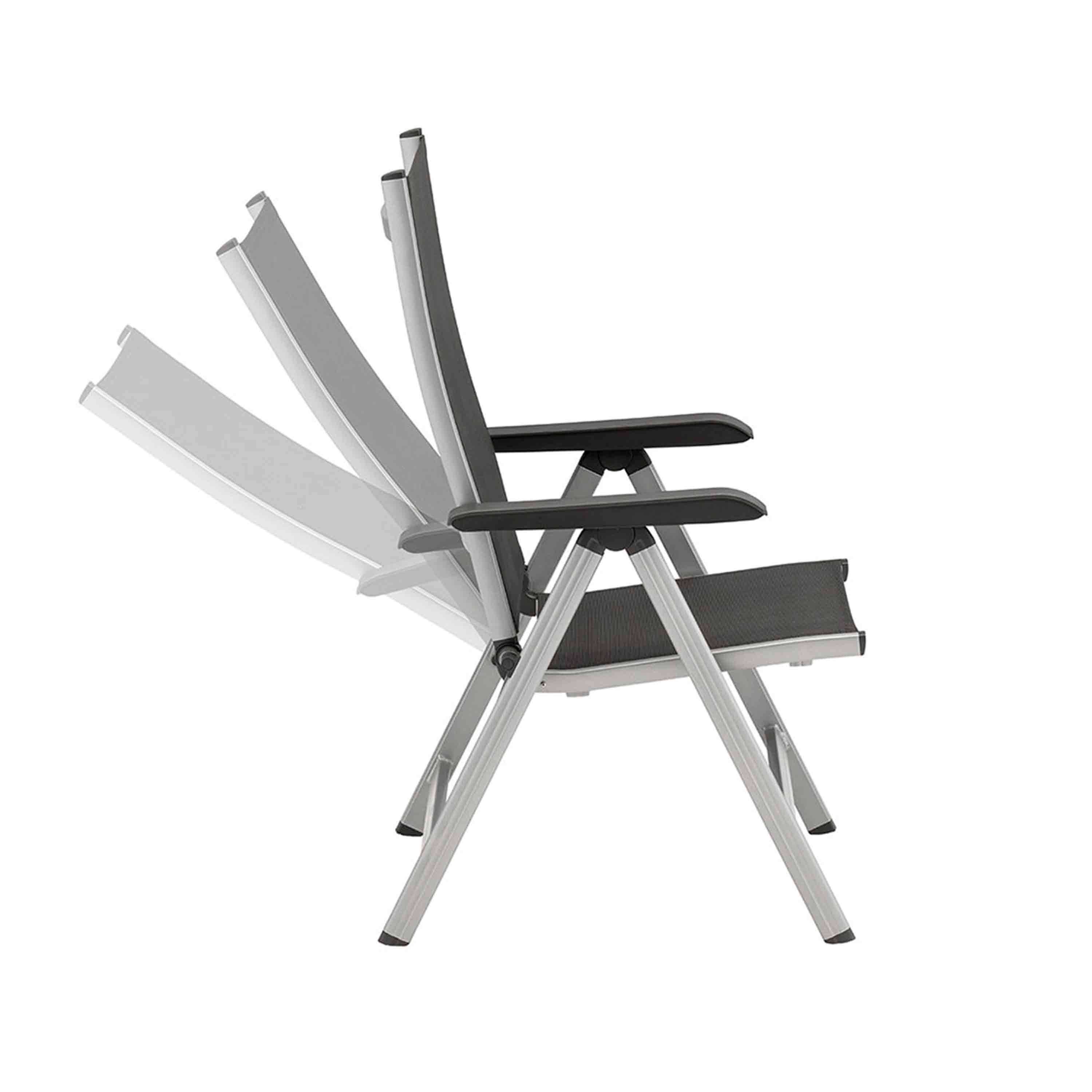 Kettler Gartensessel Basic Plus Multipositionssessel Silber/Anthrazit