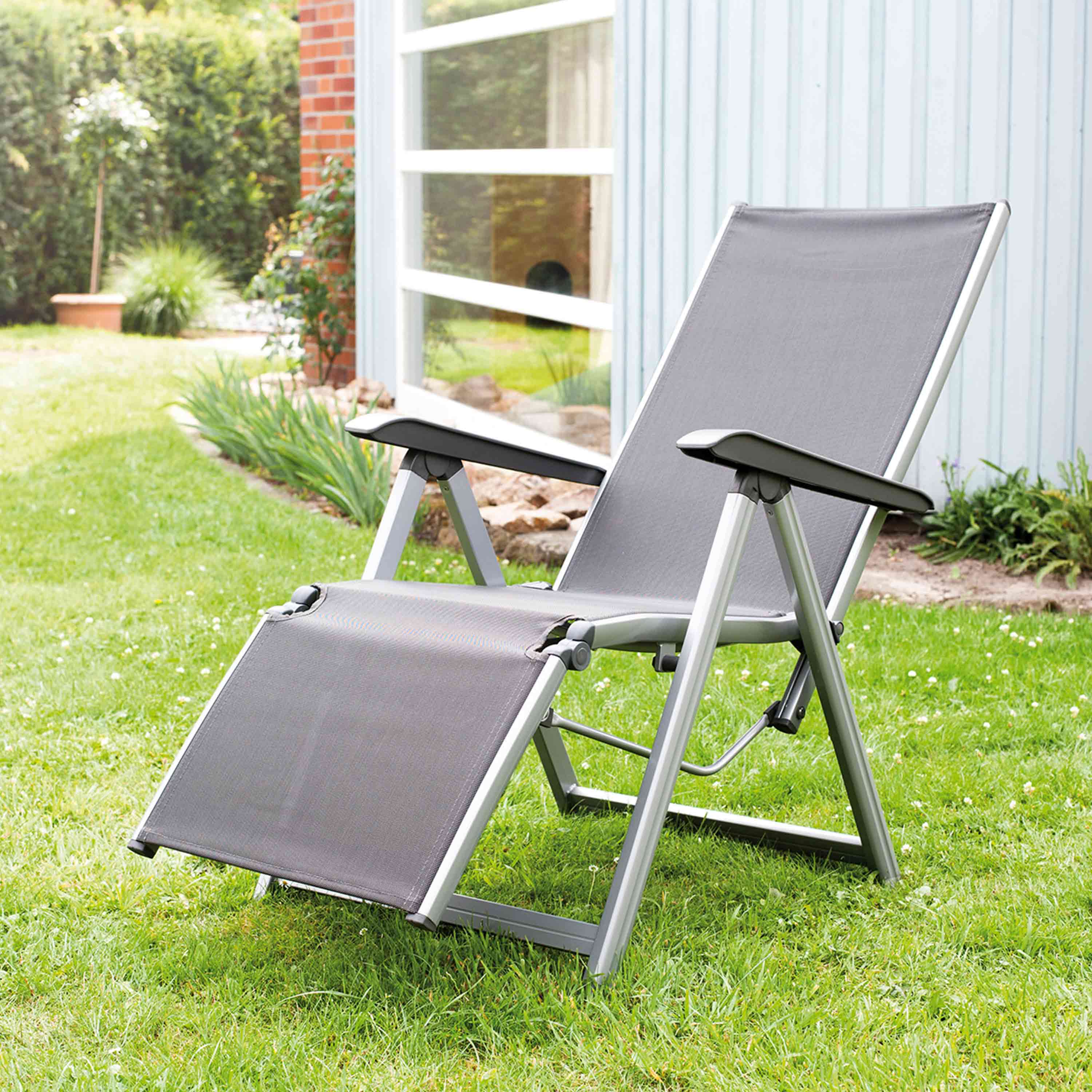 Kettler Gartensessel Basic Plus Relaxsessel Silber/Anthrazit