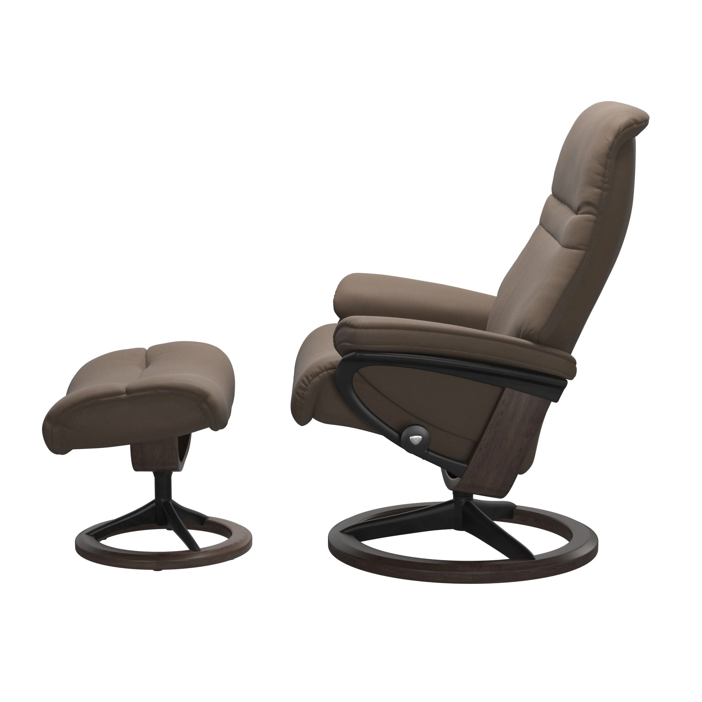 Stressless Sunrise Signature Sessel mit Hocker M Leder Batick Mole Wenge Mattschwarz
