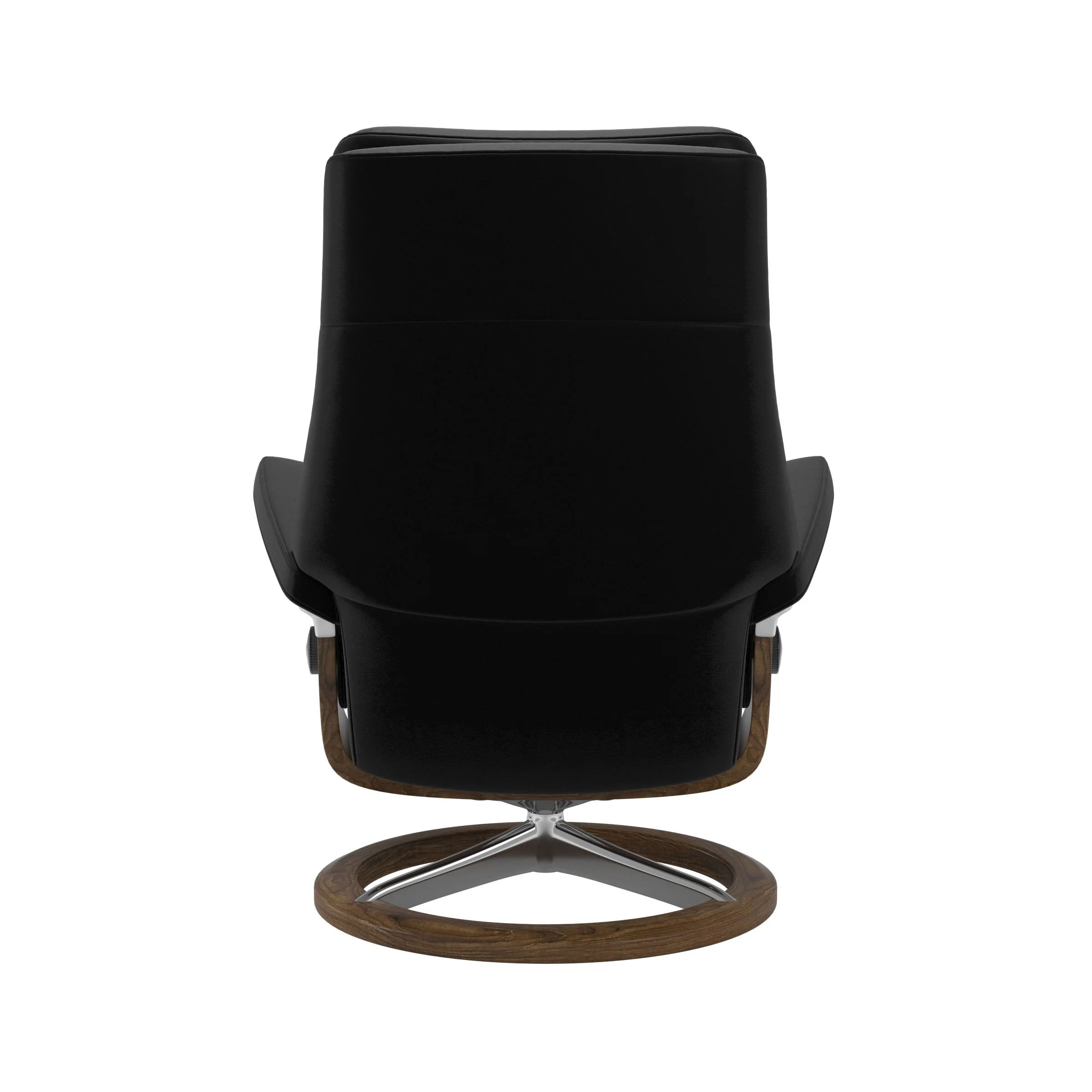 Stressless Paul Signature Sessel mit Hocker M Leder Batick Black Teak Chrom