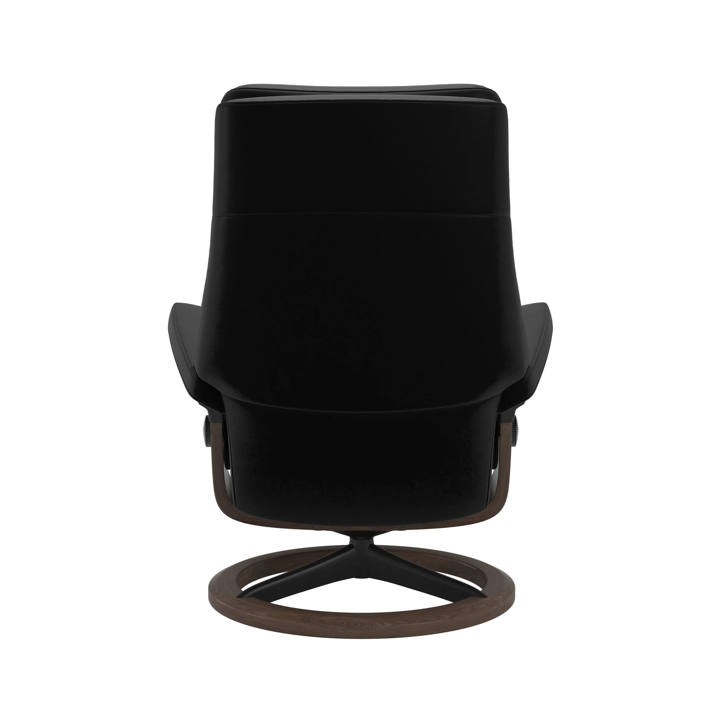 Stressless Paul Signature Sessel mit Hocker M Leder Batick Black Walnuss Mattschwarz