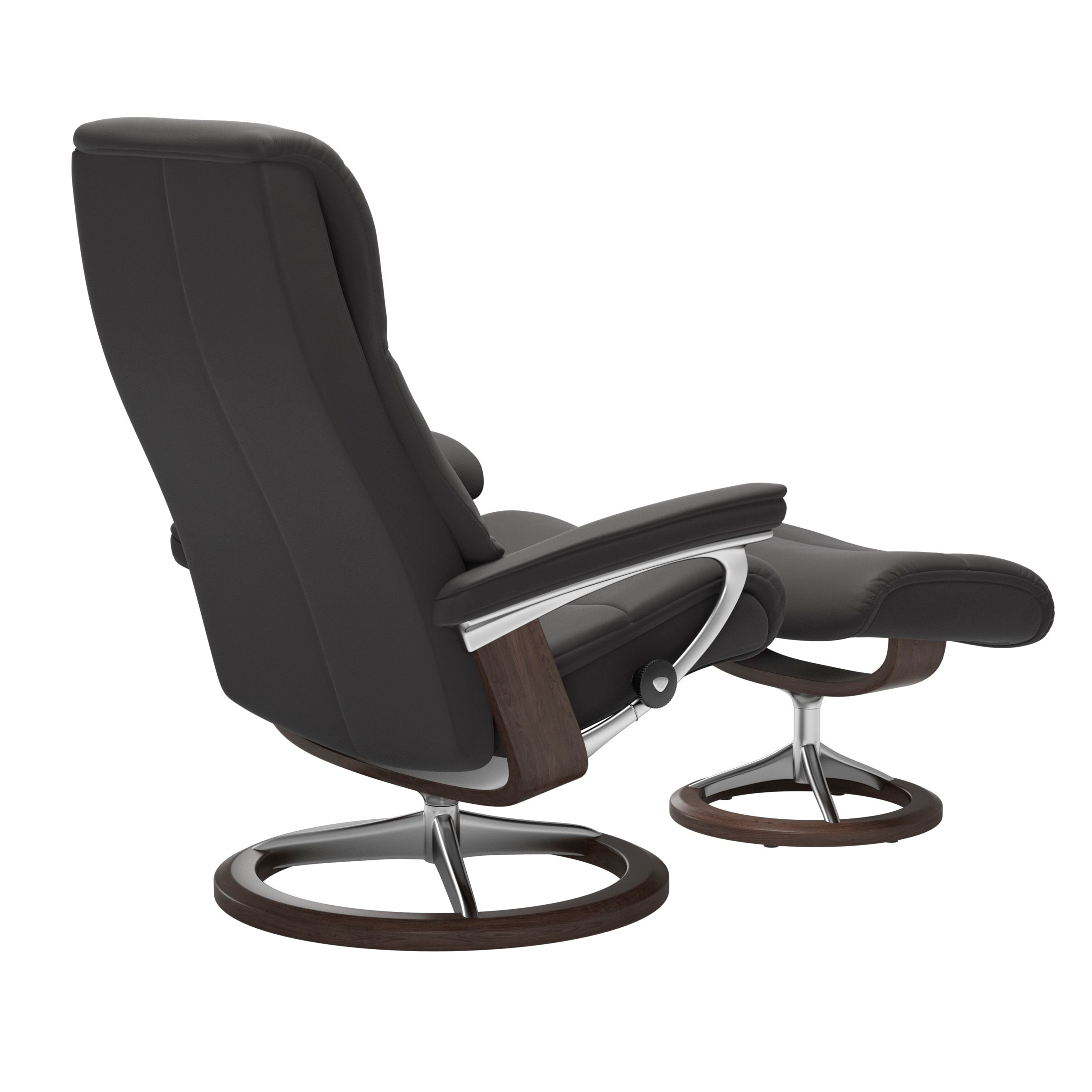 Stressless View Signature Sessel mit Hocker M Leder Paloma Rock Wenge Chrom