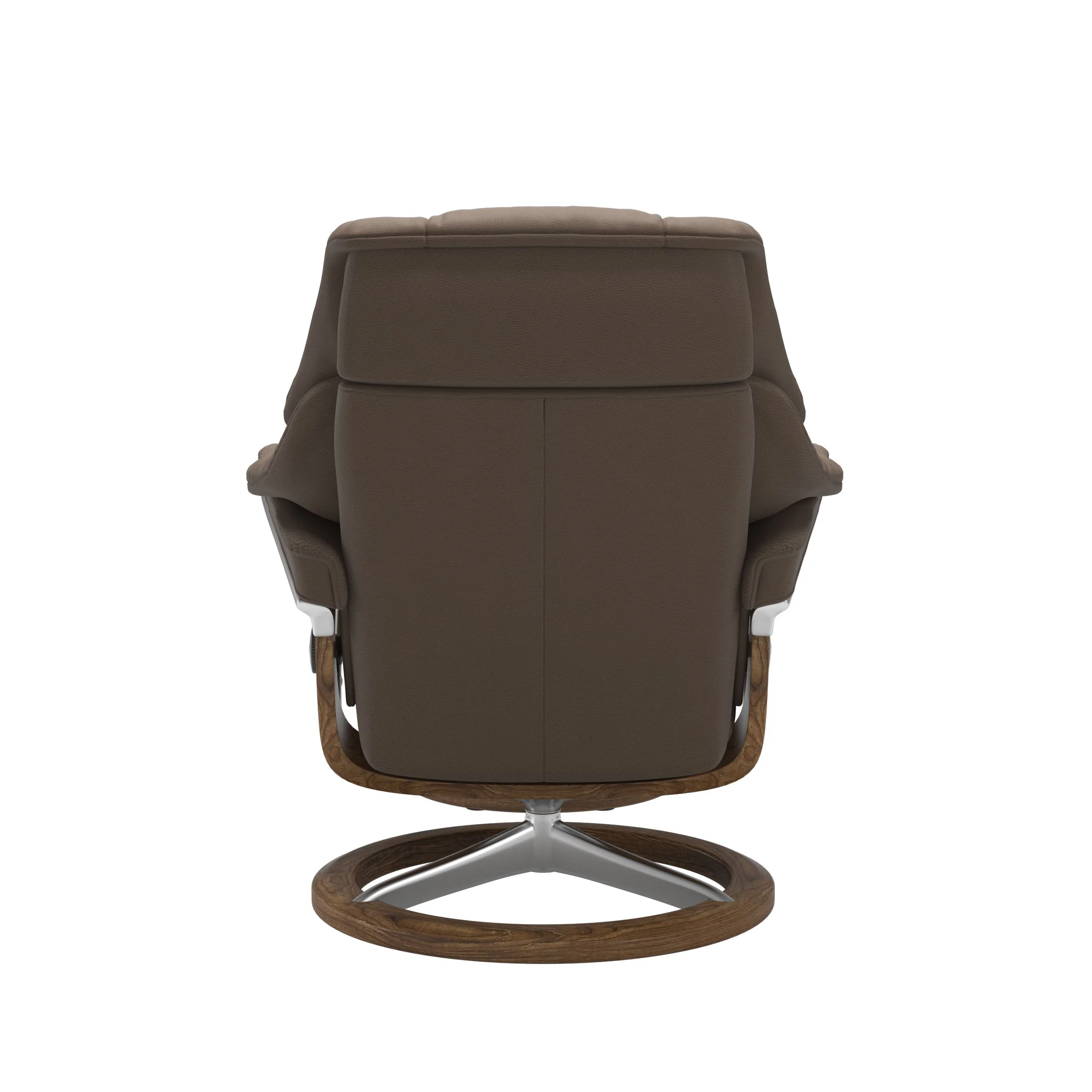 Stressless Reno Signature Sessel mit Hocker M Leder Batick Mole Teak Chrom