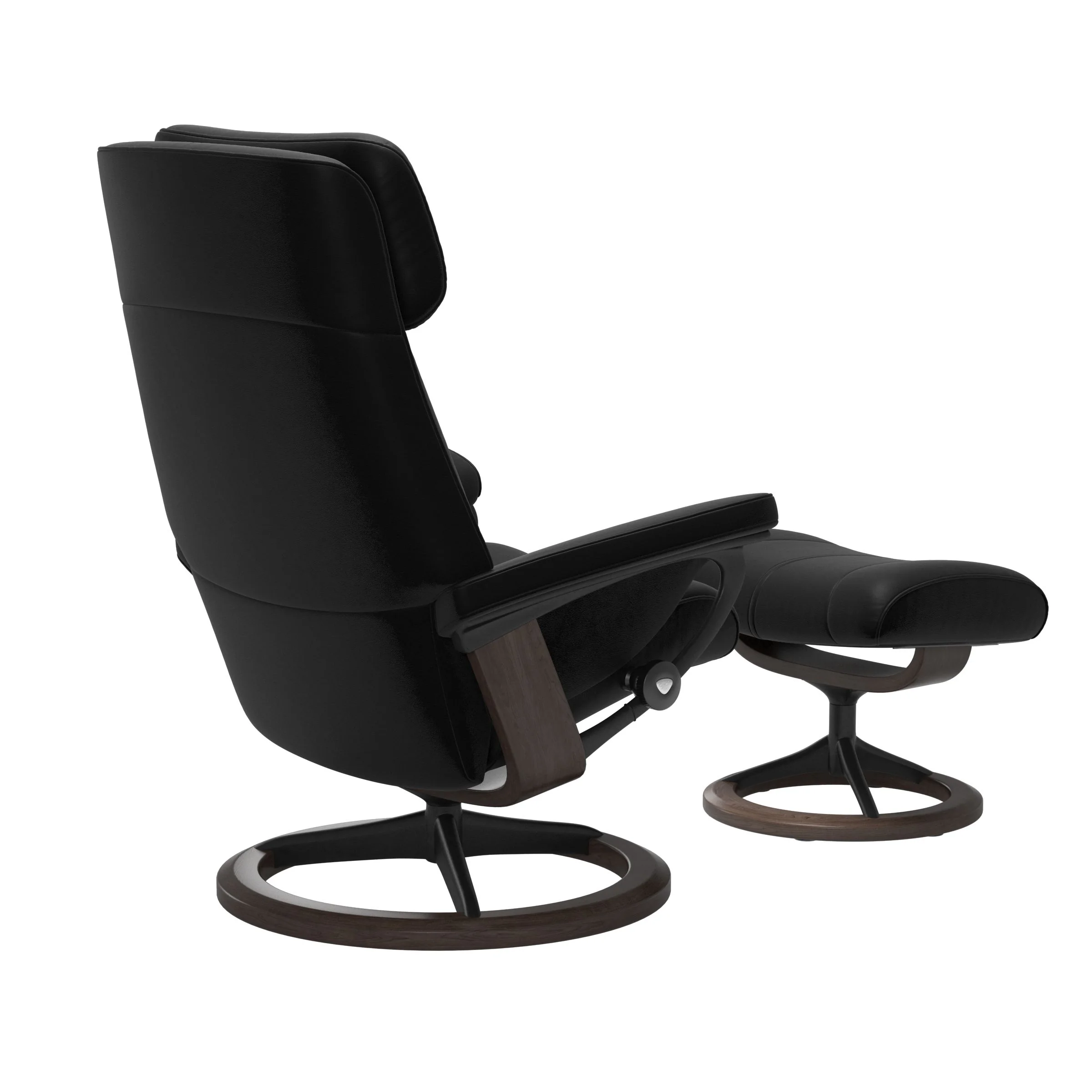 Stressless Paul Signature Sessel mit Hocker M Leder Batick Black Wenge Mattschwarz