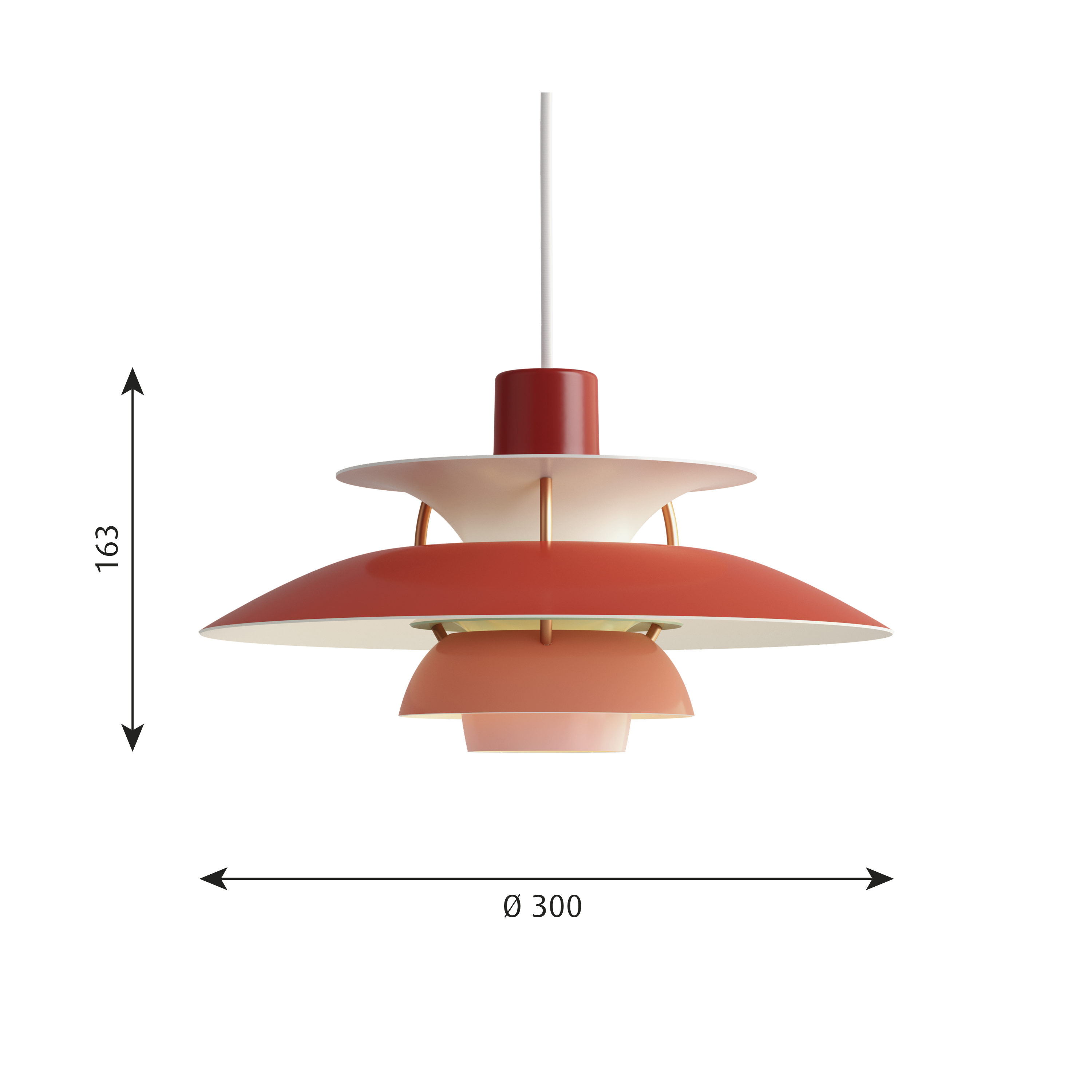 Louis Poulsen Pendelleuchte PH 5 Mini Hues of Red