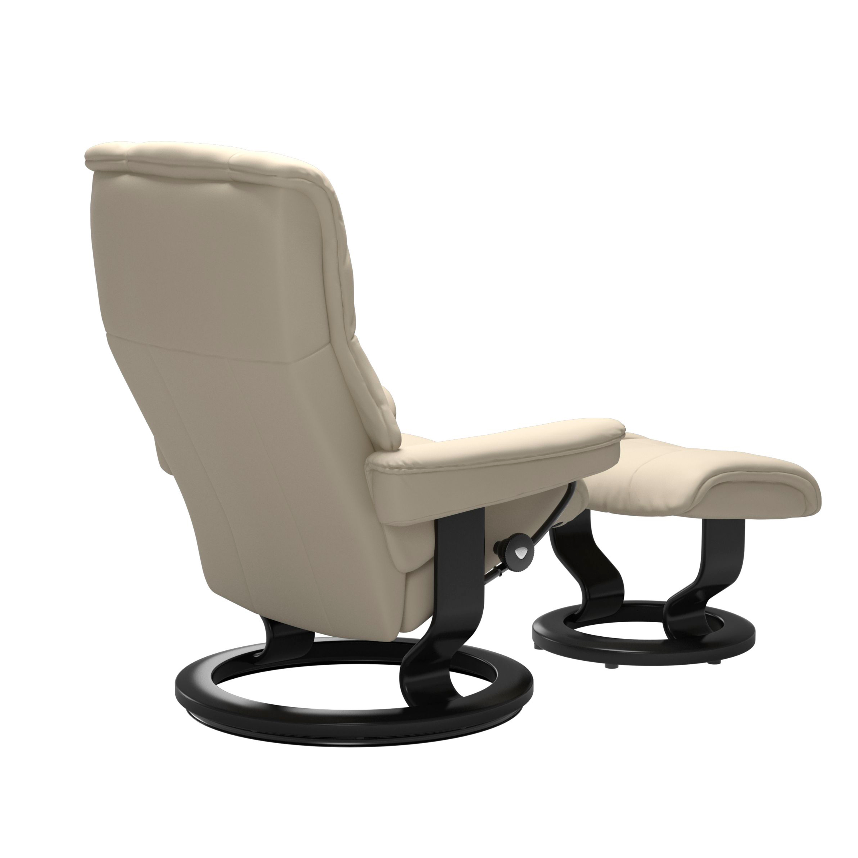 Stressless Mayfair Classic Sessel mit Hocker M Leder Batick Cream Schwarz 