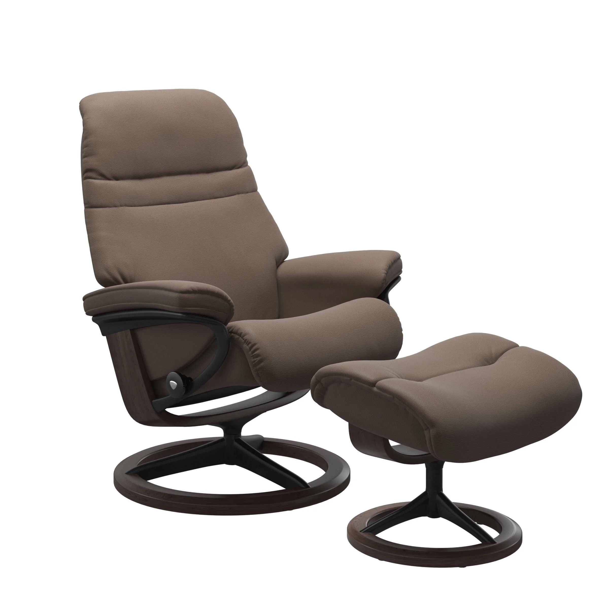 Stressless Sunrise Signature Sessel mit Hocker M Leder Batick Mole Wenge Mattschwarz