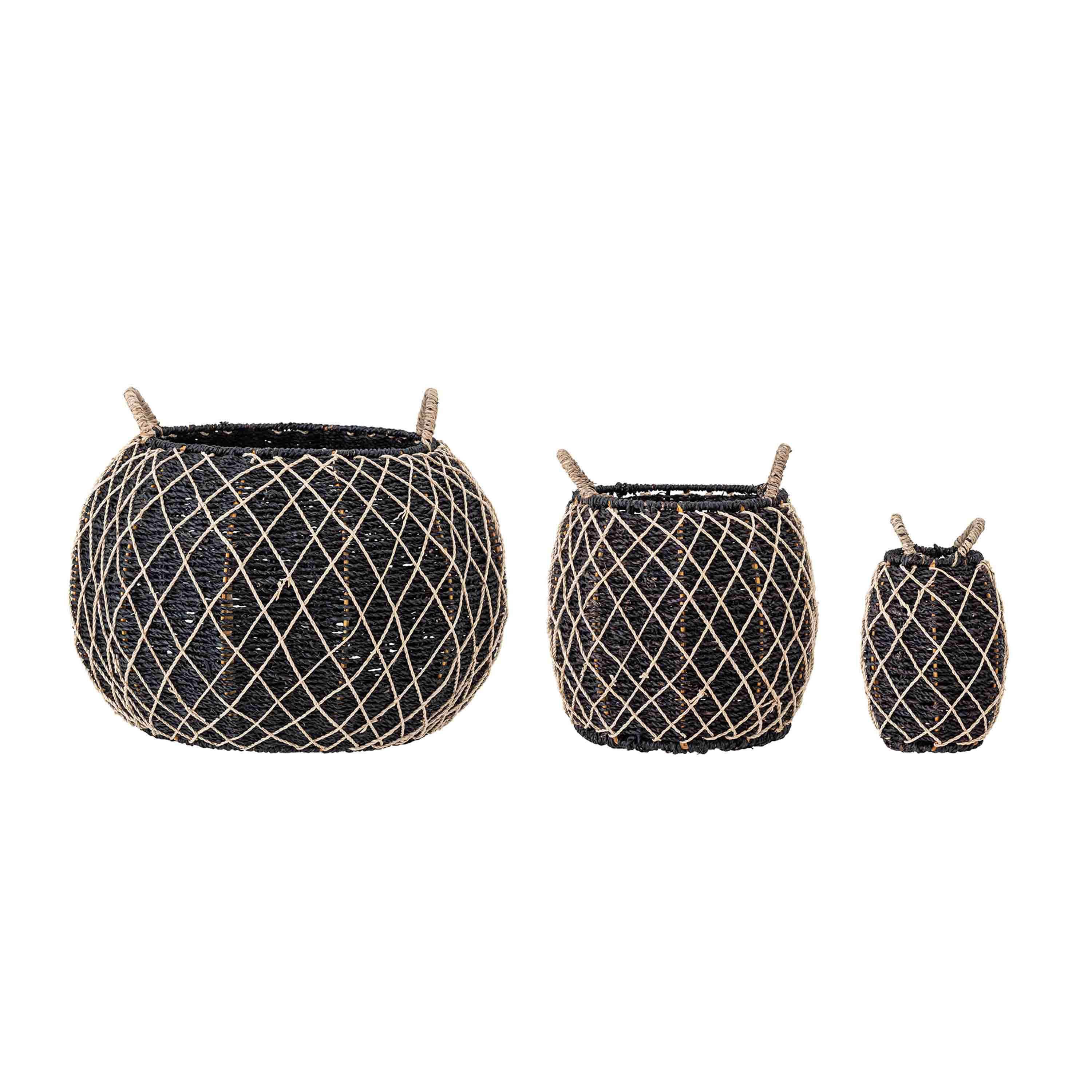 Bloomingville Korb Karia 3er-Set Schwarz