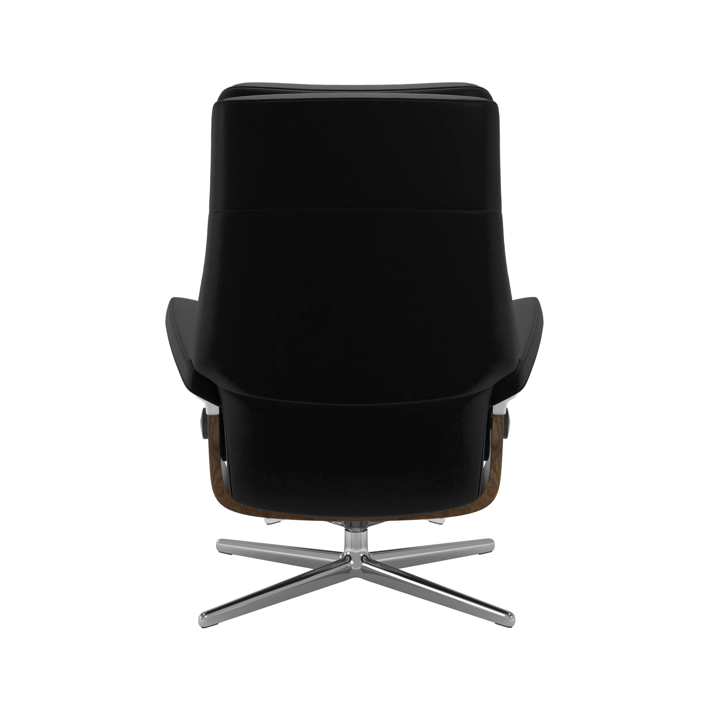 Stressless Paul Cross Sessel mit Hocker M Leder Batick Black Teak Chrom
