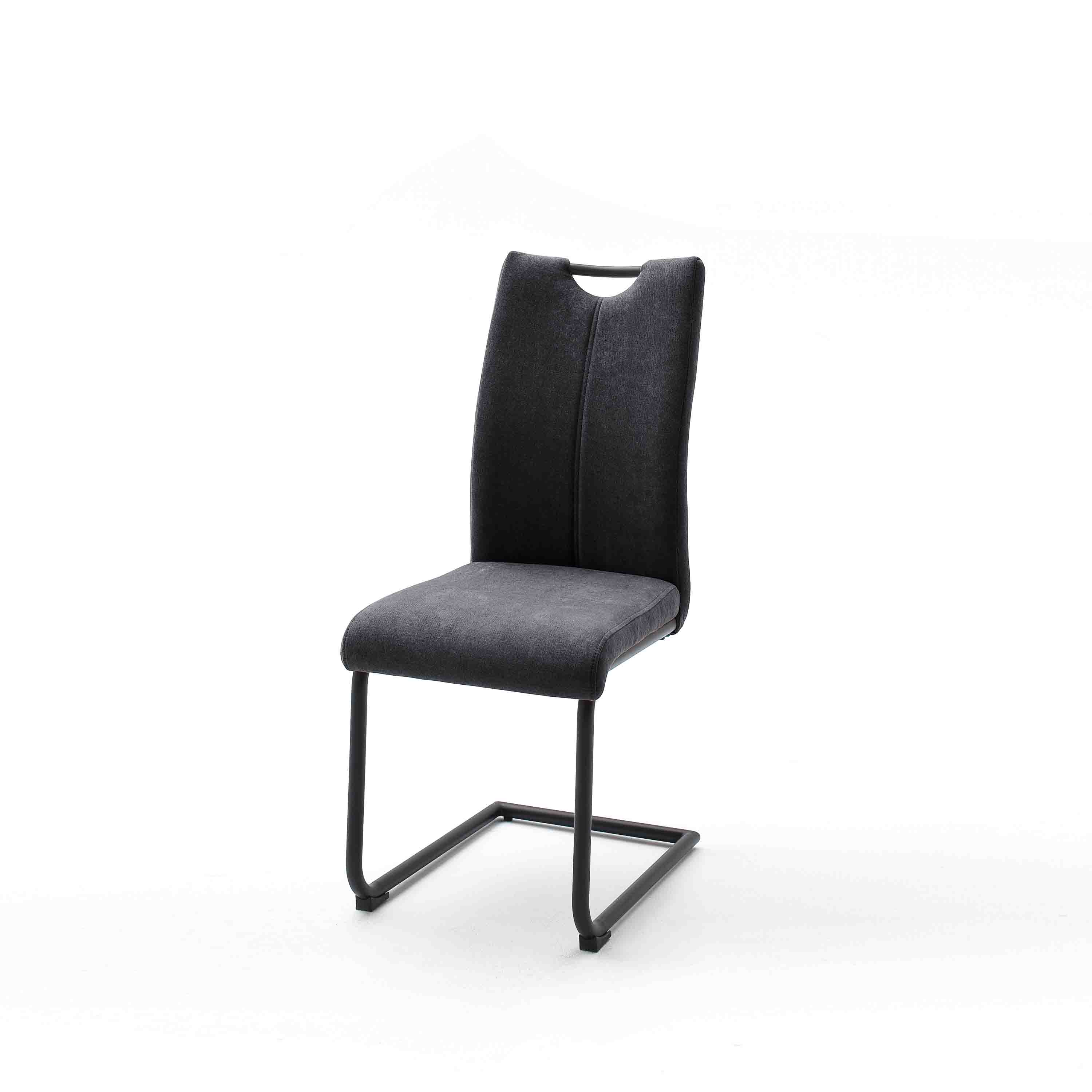 MCA Furniture Schwingstuhl Adana 4er-Set mit Griffloch Anthrazit