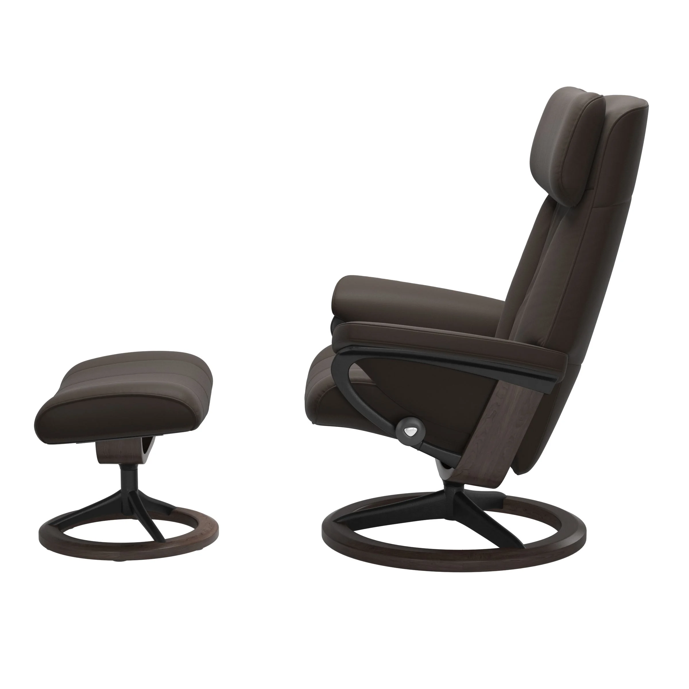 Stressless Paul Signature Sessel mit Hocker M Leder Batick Wenge Mattschwarz