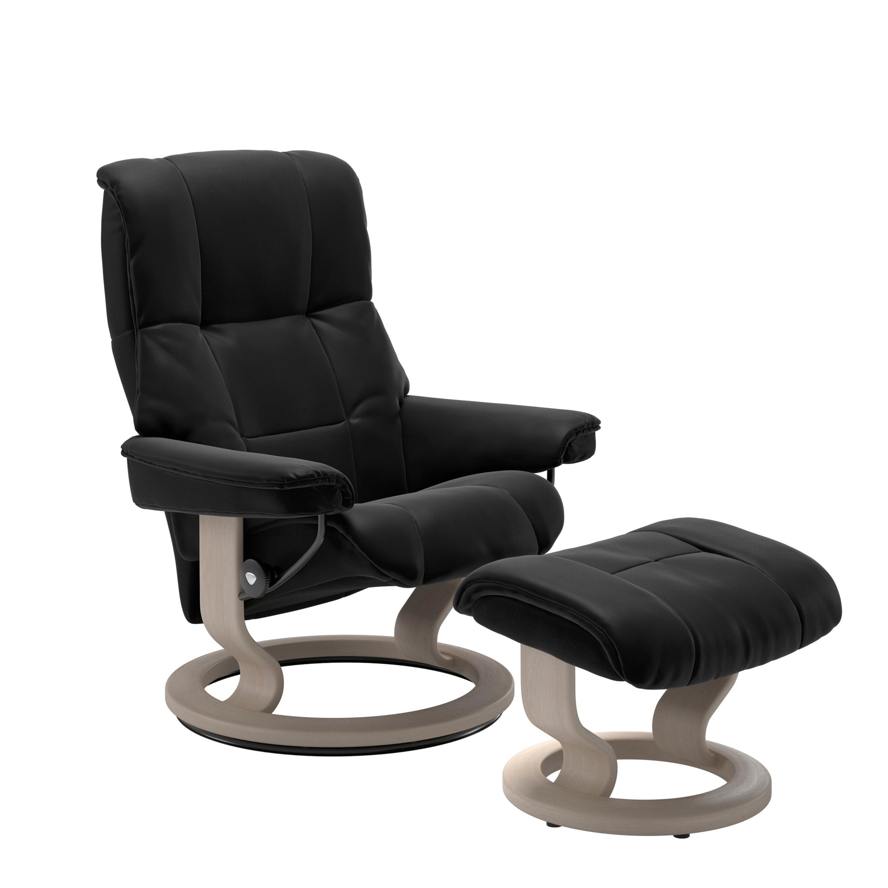 Stressless Mayfair Classic Sessel mit Hocker M Leder Paloma Black Whitewash 