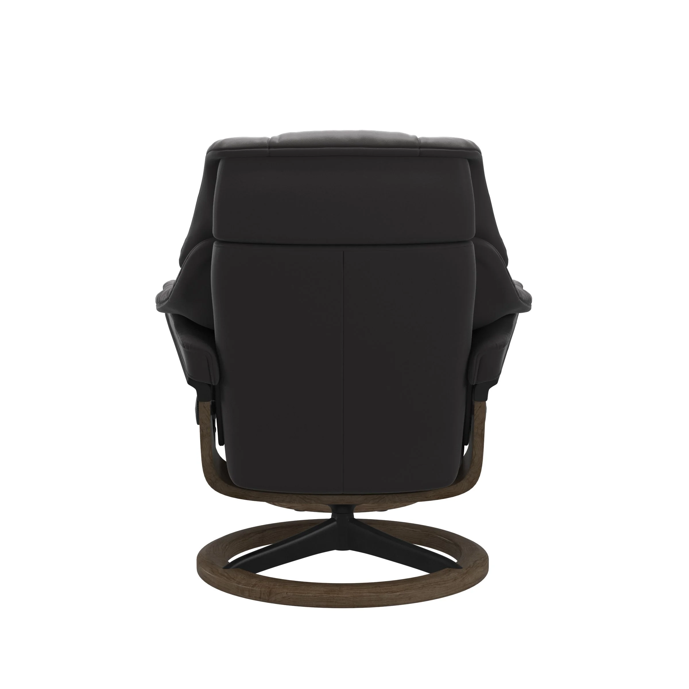 Stressless Reno Signature Sessel mit Hocker M Leder Paloma Rock Mattschwarz