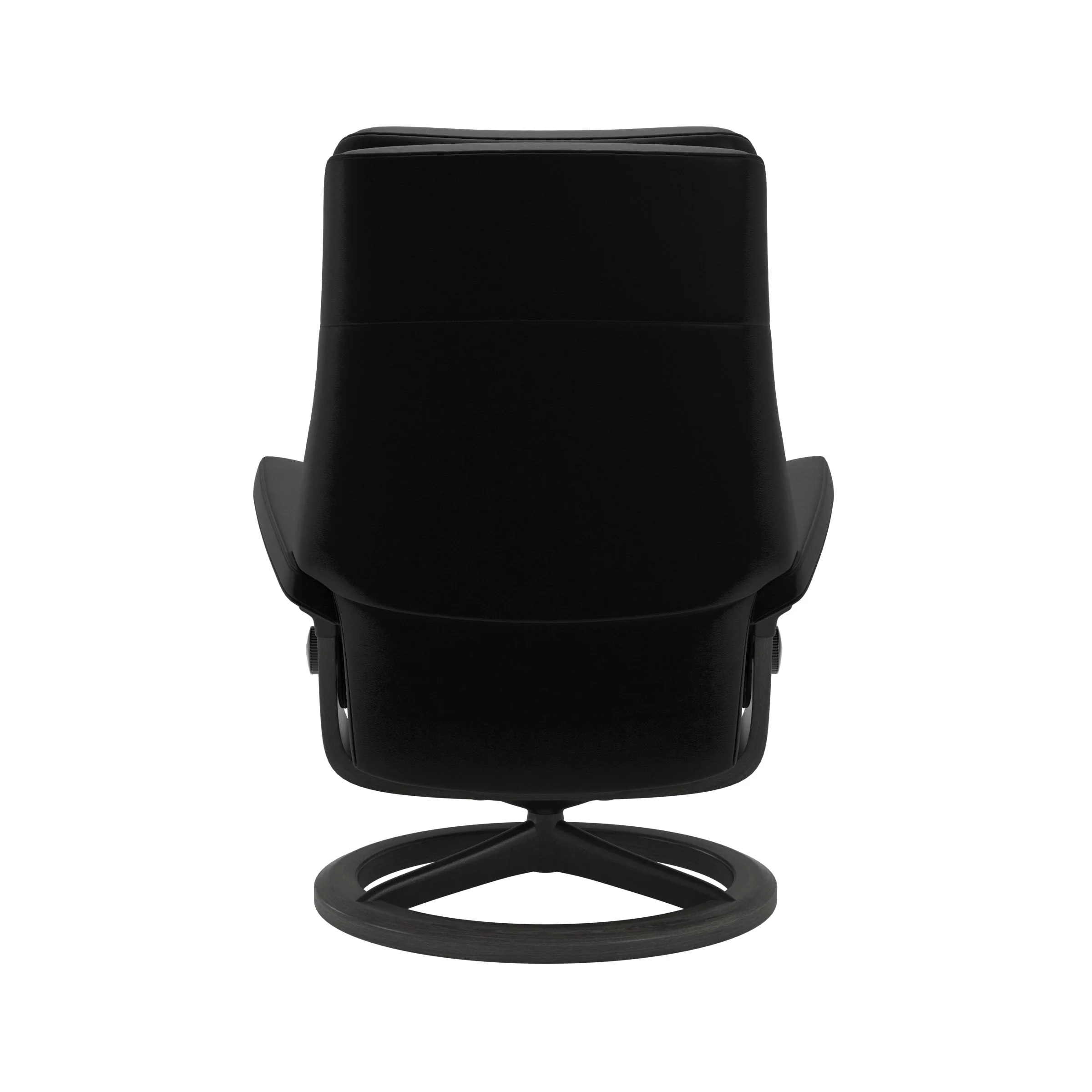 Stressless Paul Signature Sessel mit Hocker M Leder Batick Black Grau Mattschwarz