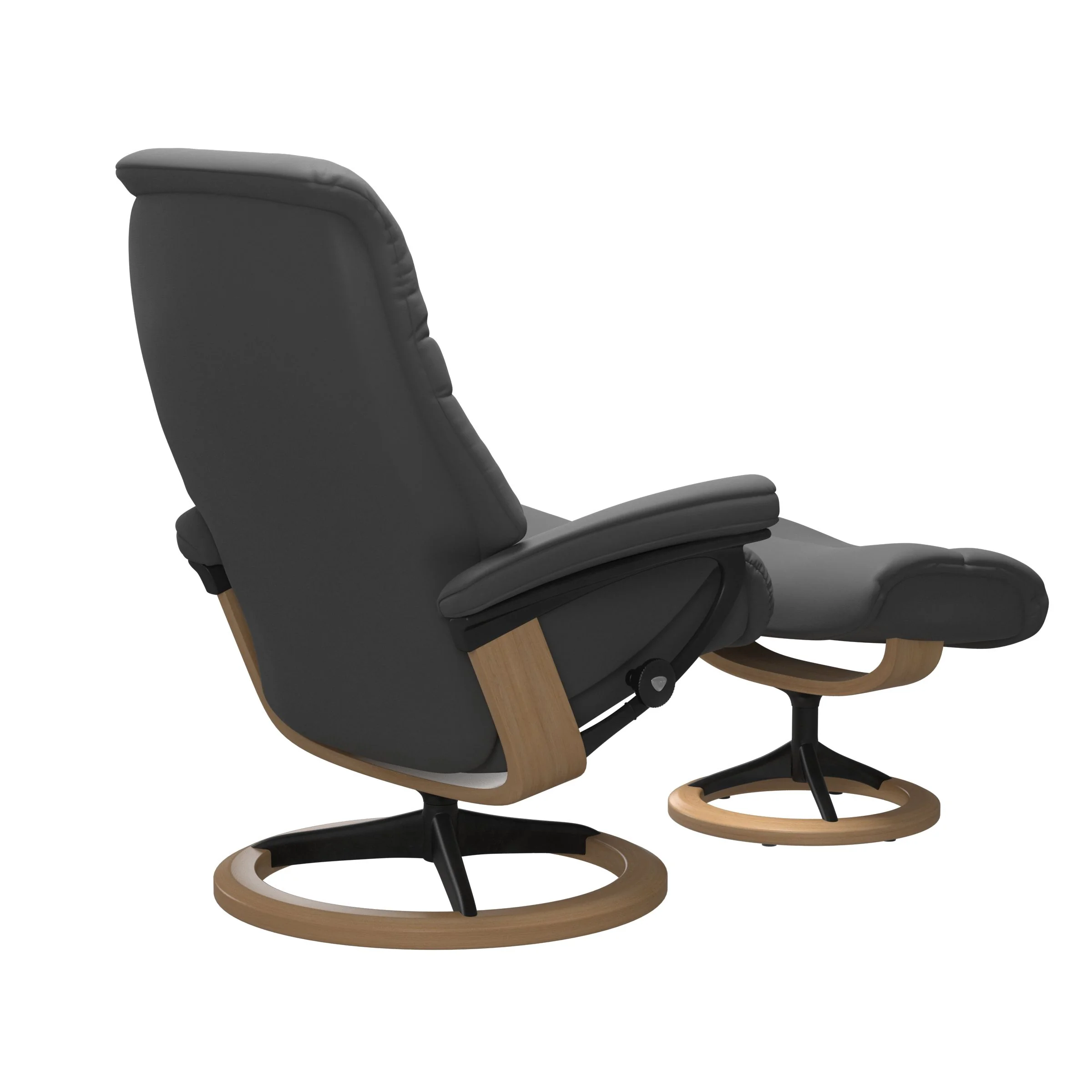 Stressless Sunrise Signature Sessel mit Hocker M Leder Batick Eiche Mattschwarz