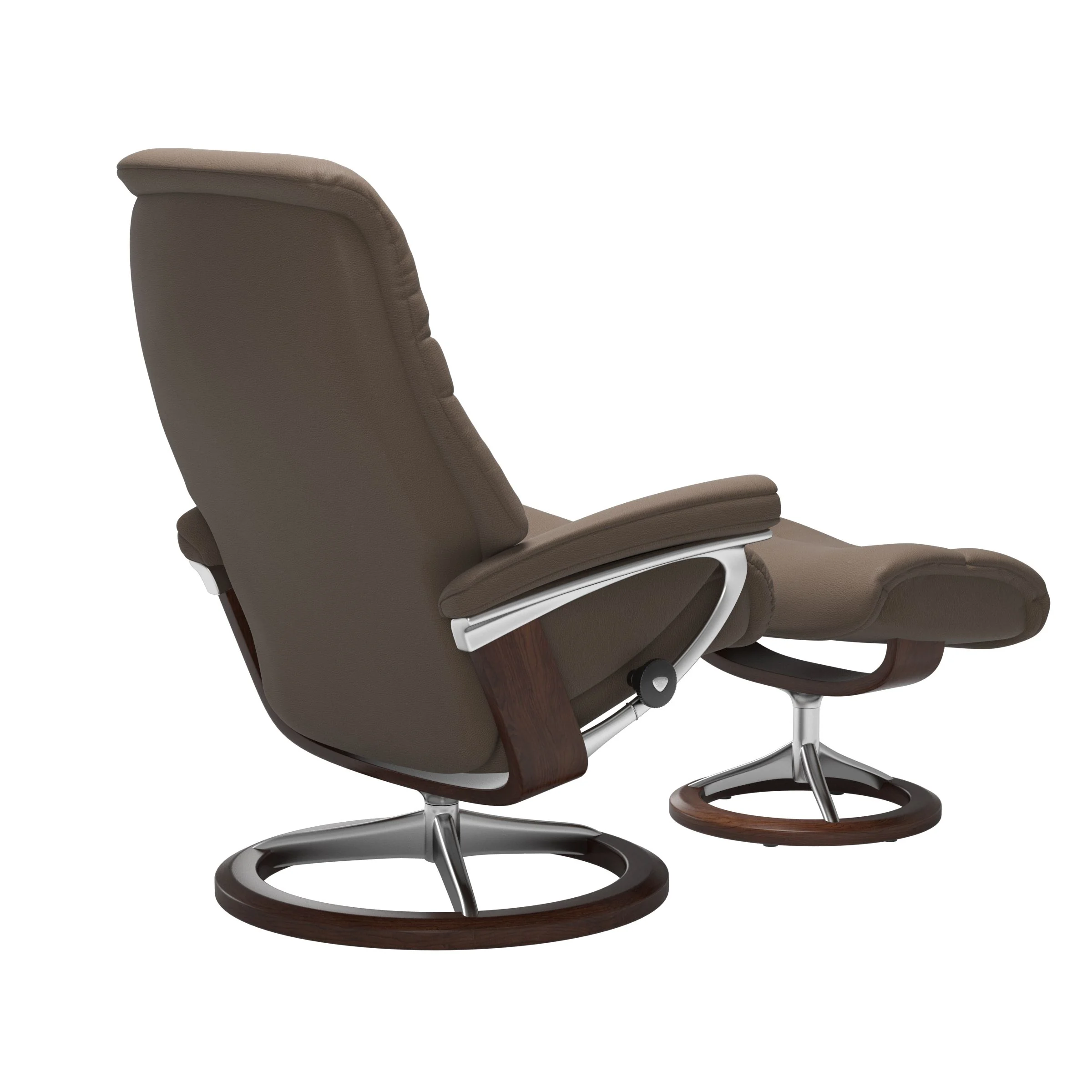 Stressless Sunrise Signature Sessel mit Hocker M Leder Batick Mole Braun Chrom