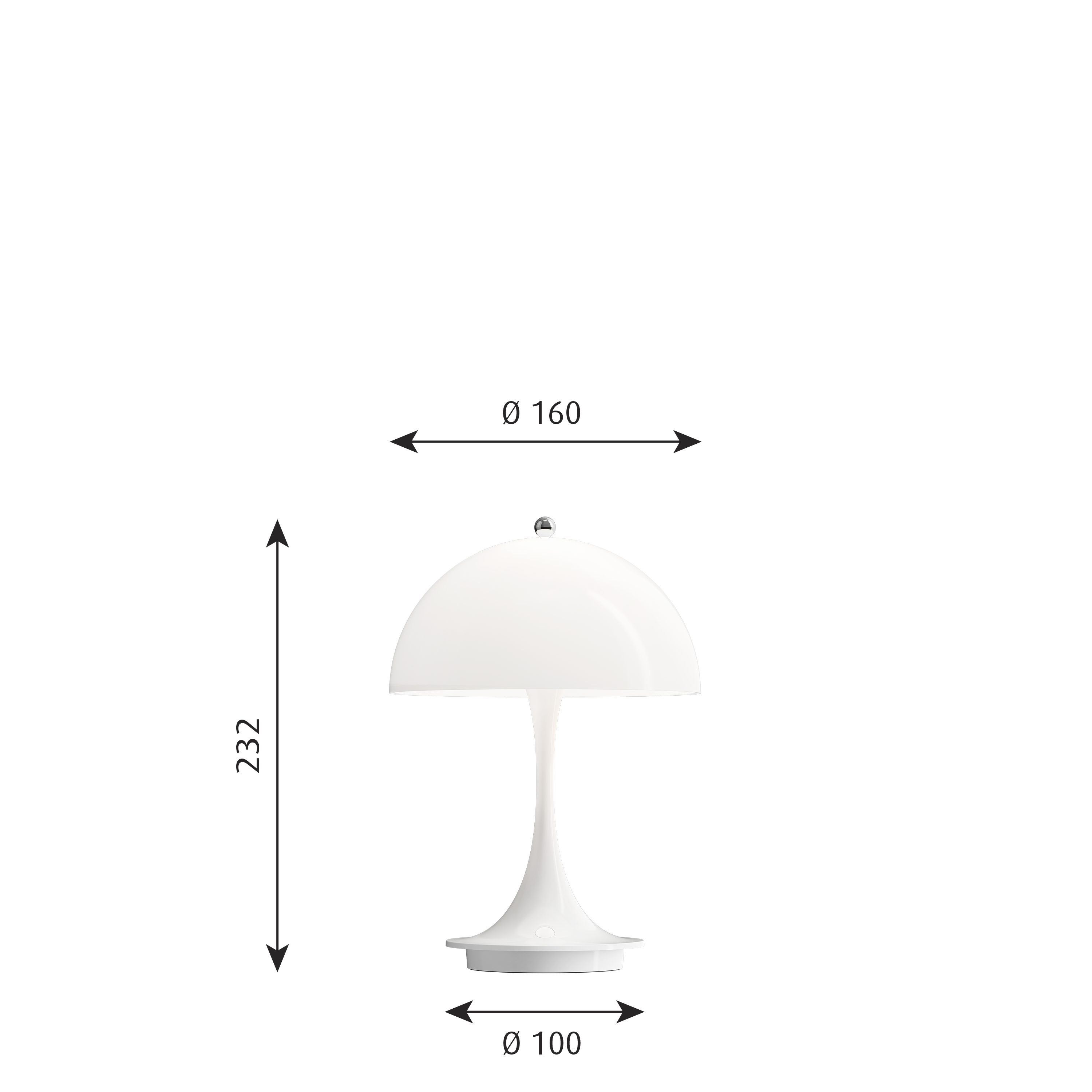Louis Poulsen Tischleuchte Panthella Portable Opal