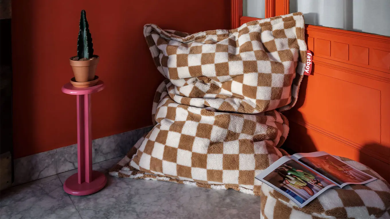 Fatboy Slim Teddy Sitzsack mit karo muster