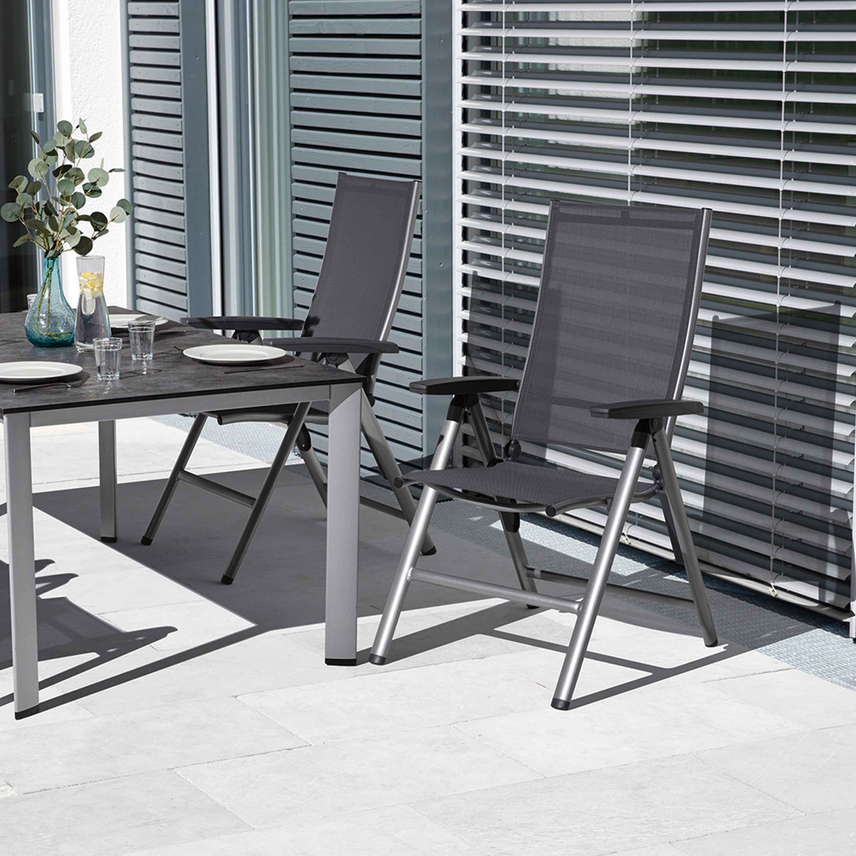 Kettler Gartensessel Cirrus Silver-Line Multipositionssessel Silber/Anthrazit-Grau