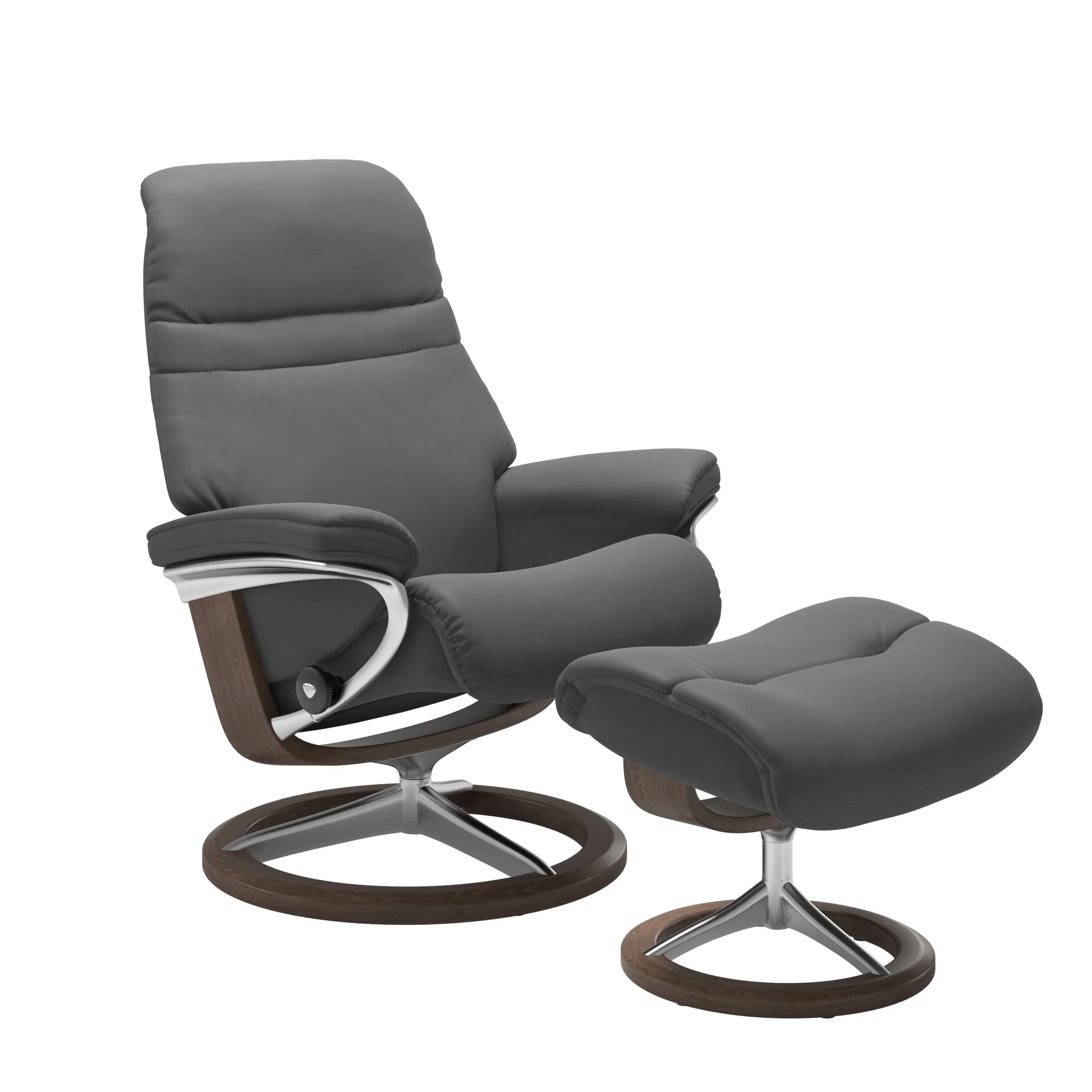 Stressless Sunrise Signature Sessel mit Hocker M Leder Batick Walnuss Chrom