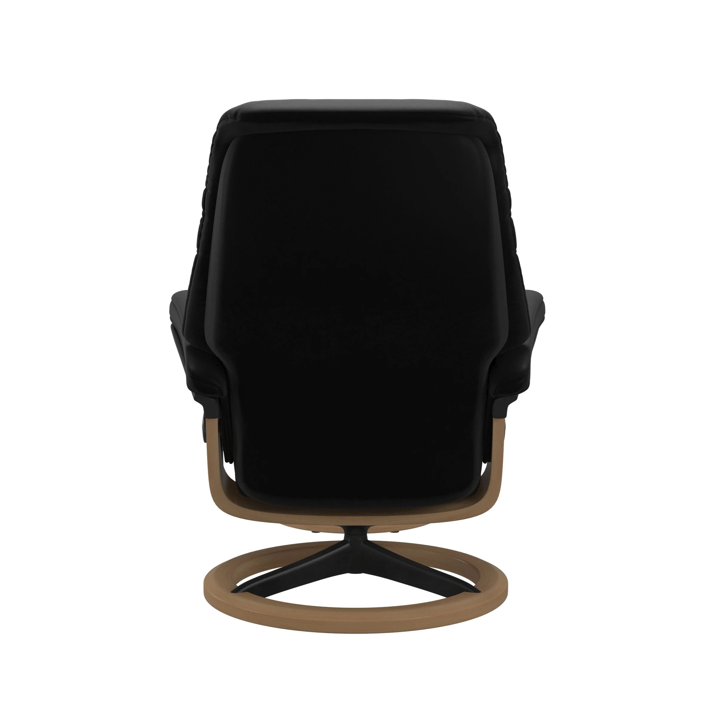 Stressless Sunrise Signature Sessel mit Hocker M Leder Batick Black Eiche Mattschwarz