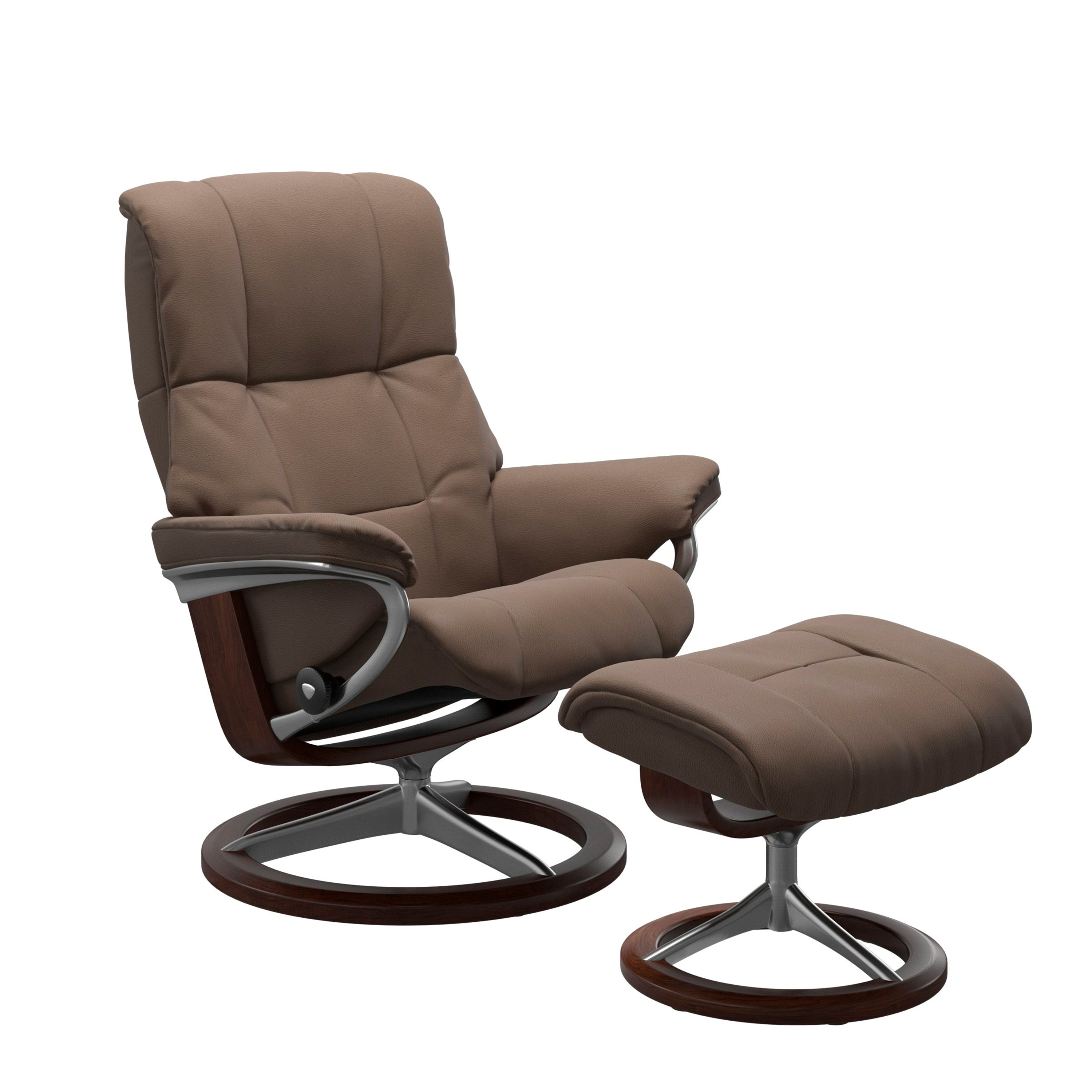 Stressless Mayfair Signature Sessel mit Hocker M Leder Batick Mole Braun Chrom