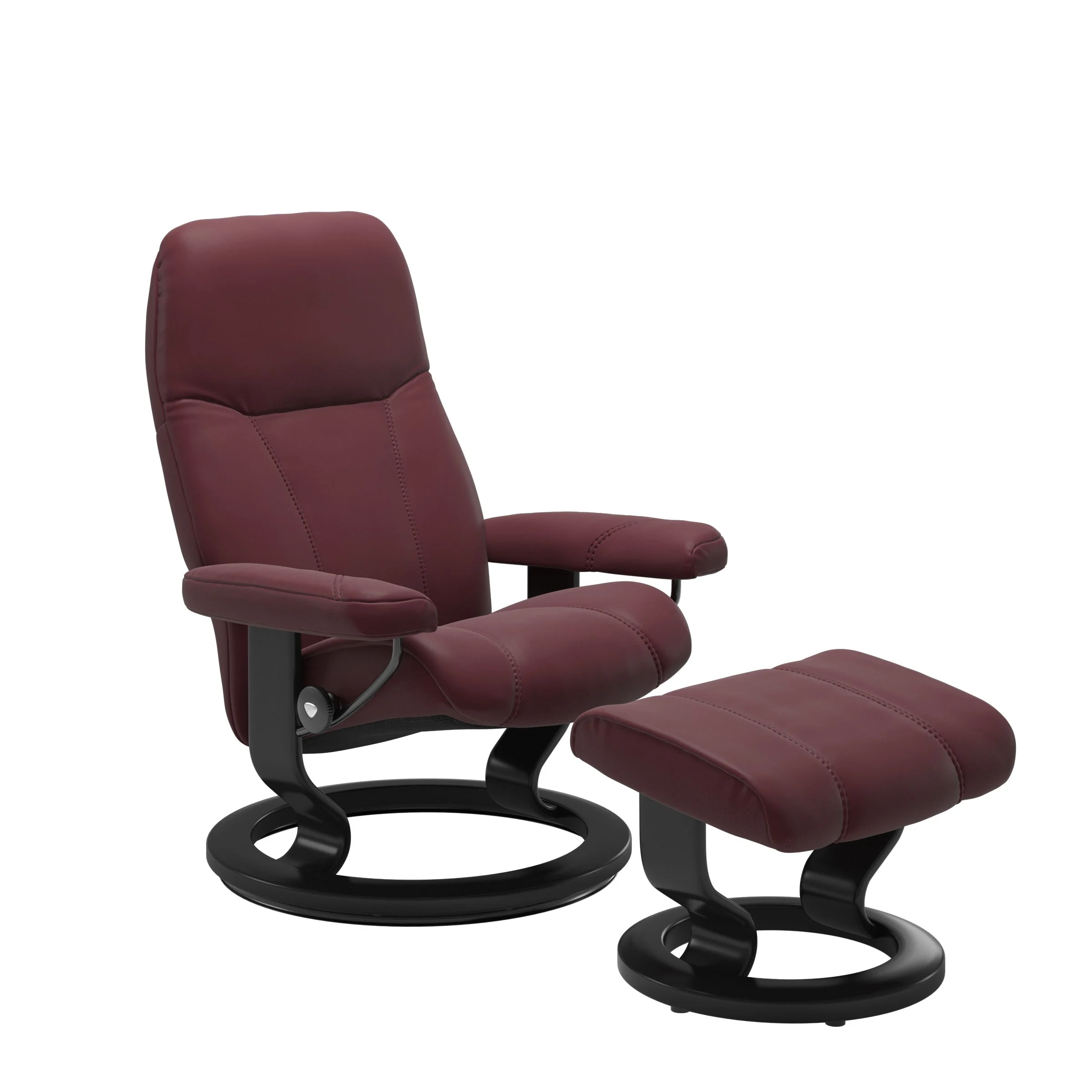 Stressless Consul Classic Sessel mit Hocker M Leder Batick Schwarz