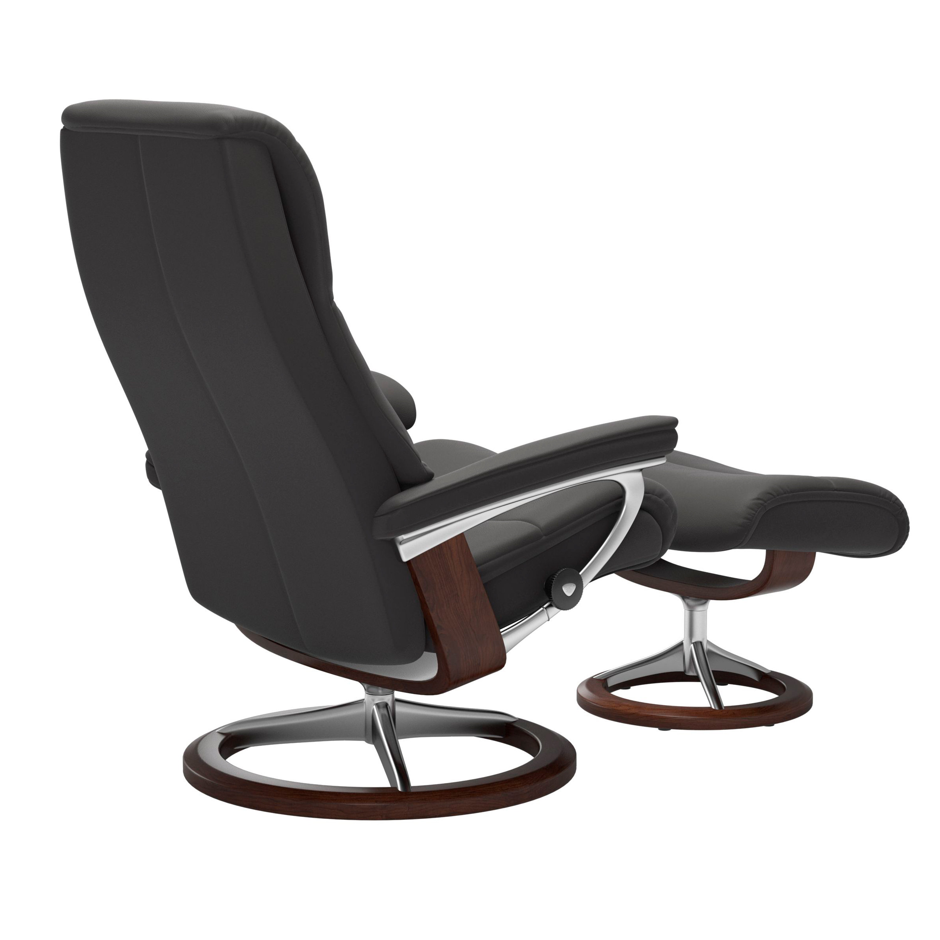 Stressless View Signature Sessel mit Hocker M Leder Paloma Rock Braun Chrom