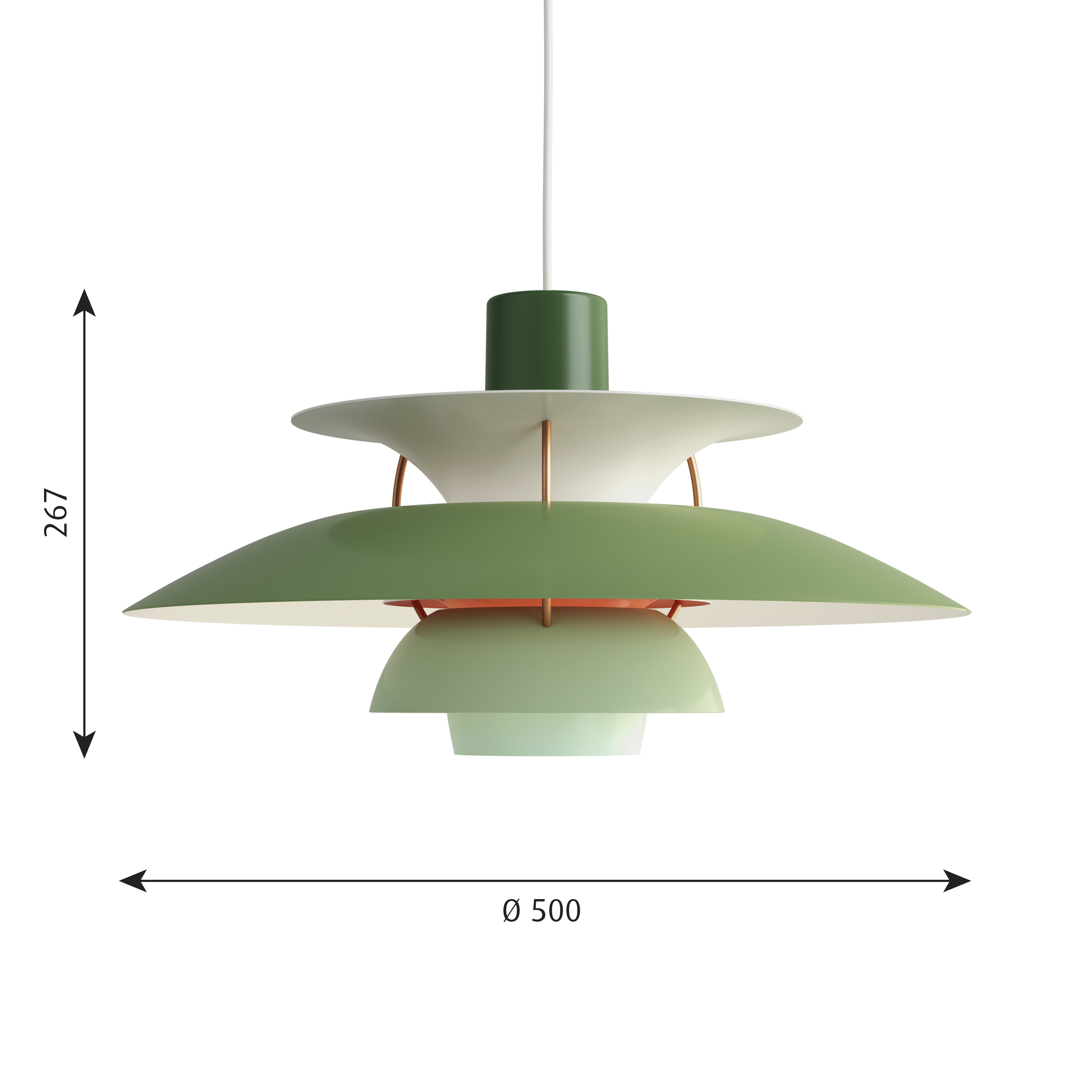 Louis Poulsen Pendelleuchte PH 5 Hues of Green