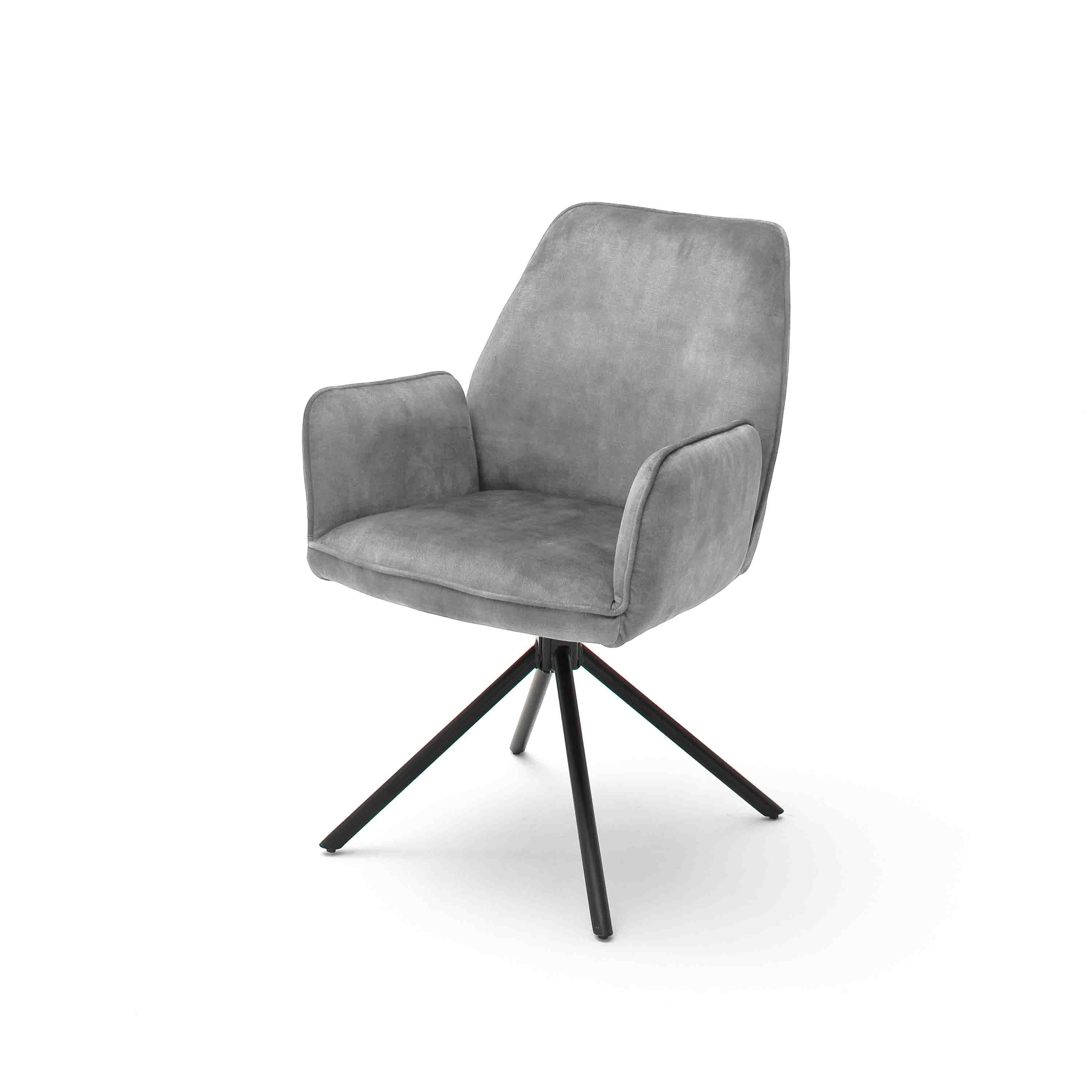 MCA Furniture 4-Fuß-Stuhl Ottawa 2er-Set mit Armlehne Grau