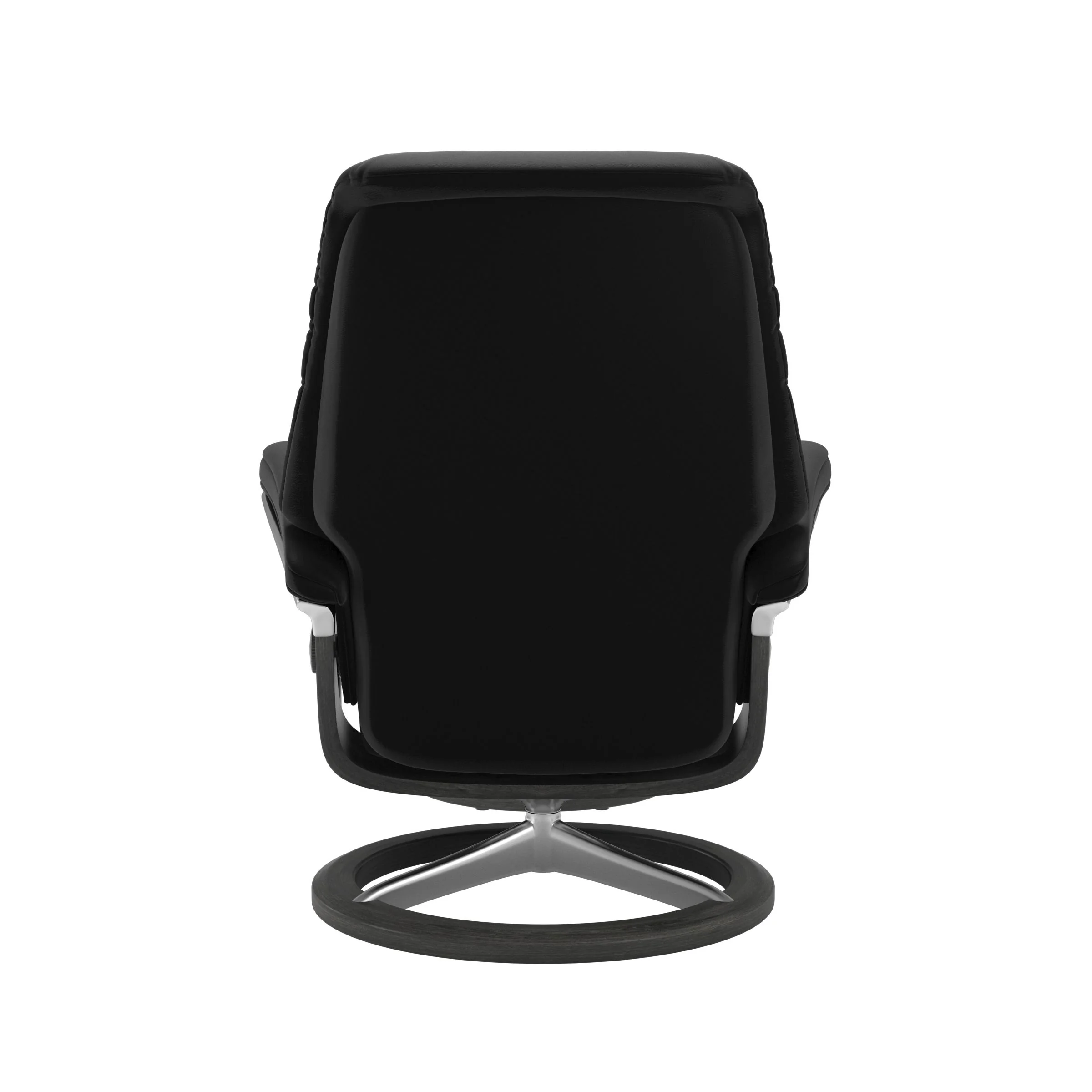 Stressless Sunrise Signature Sessel mit Hocker M Leder Paloma Black Grau Chrom