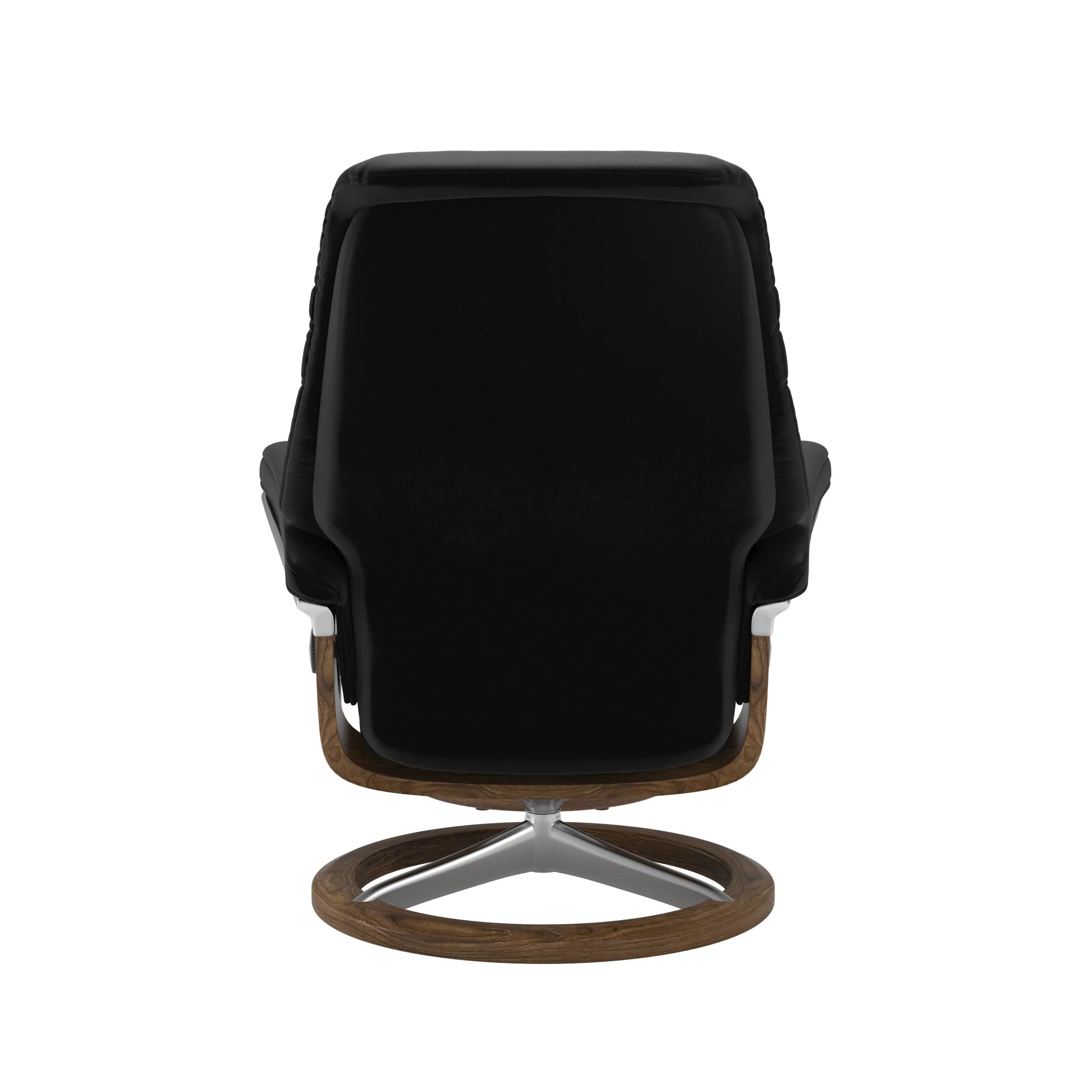 Stressless Sunrise Signature Sessel mit Hocker M Leder Batick Black Teak Chrom