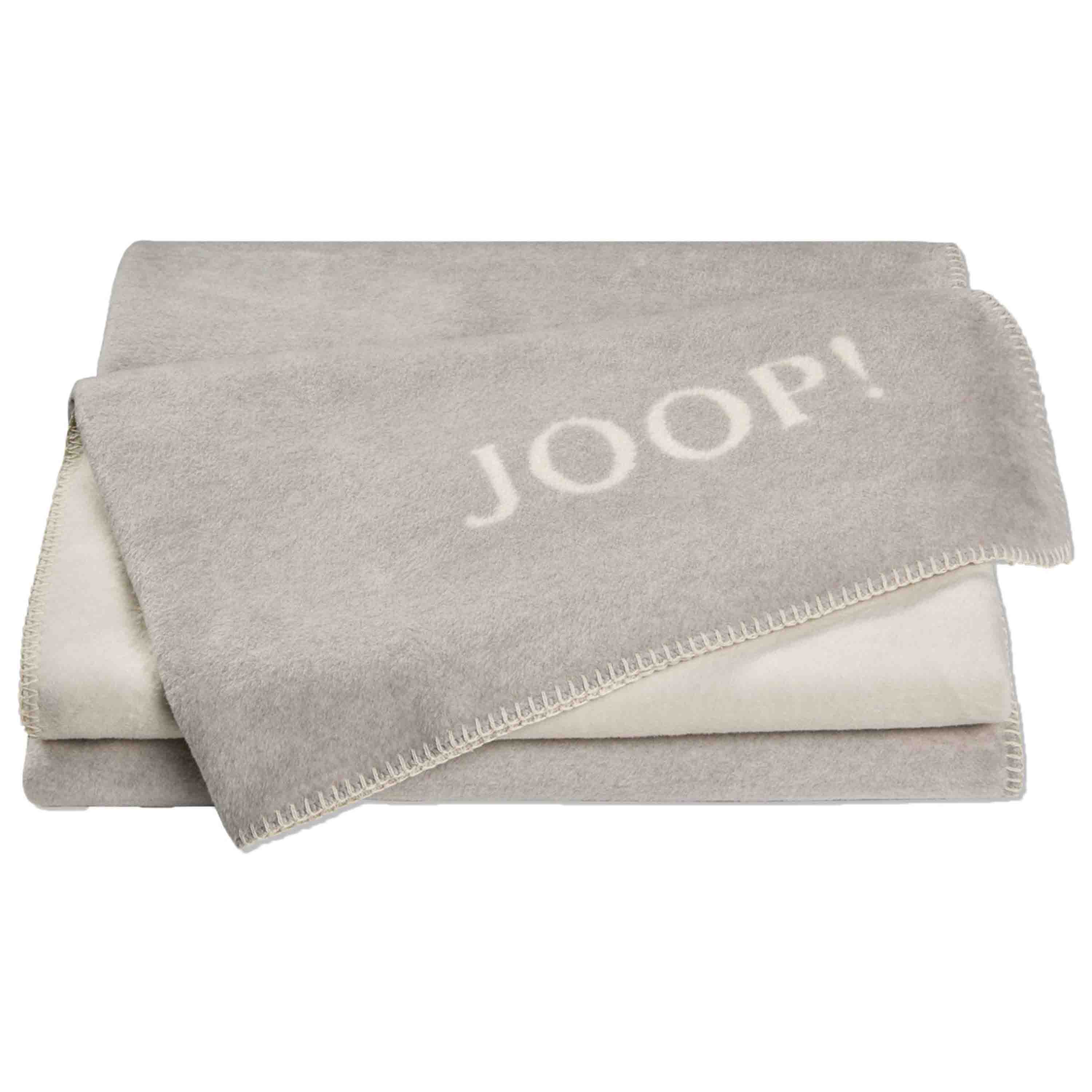 Joop! Wohndecke Uni Doubleface 150x200 cm Rauch Ecru