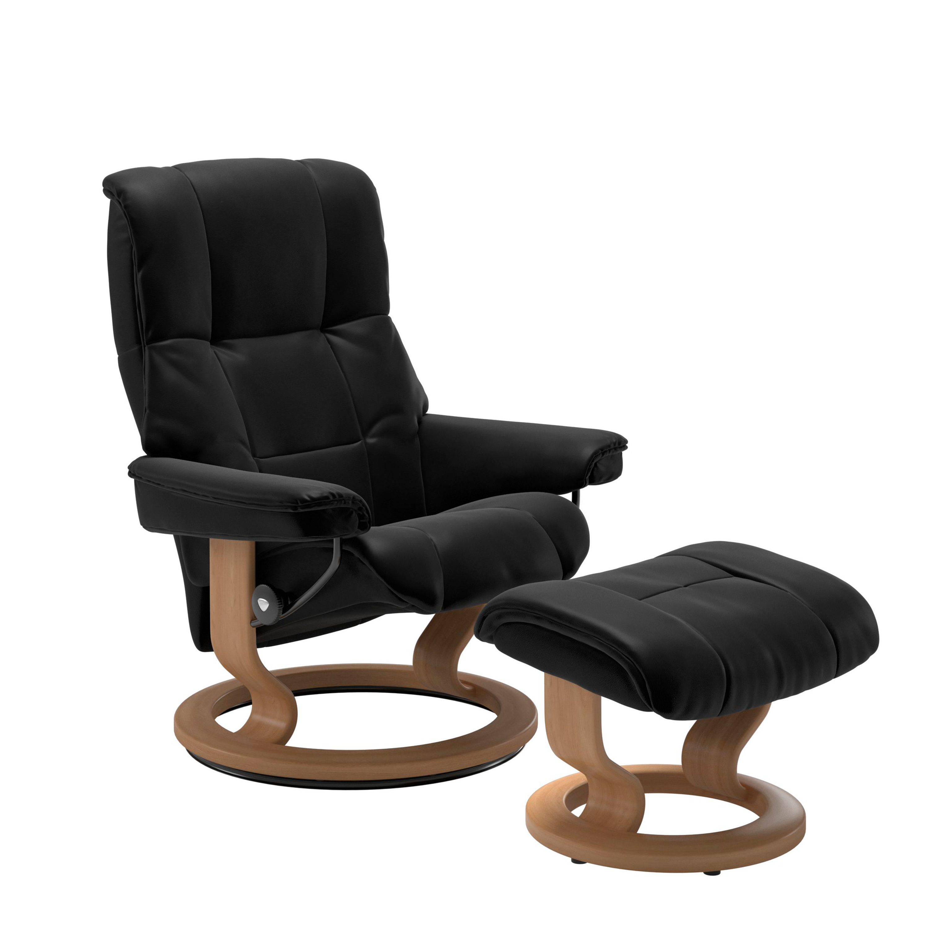 Stressless Mayfair Classic Sessel mit Hocker M Leder Batick Black Eiche 