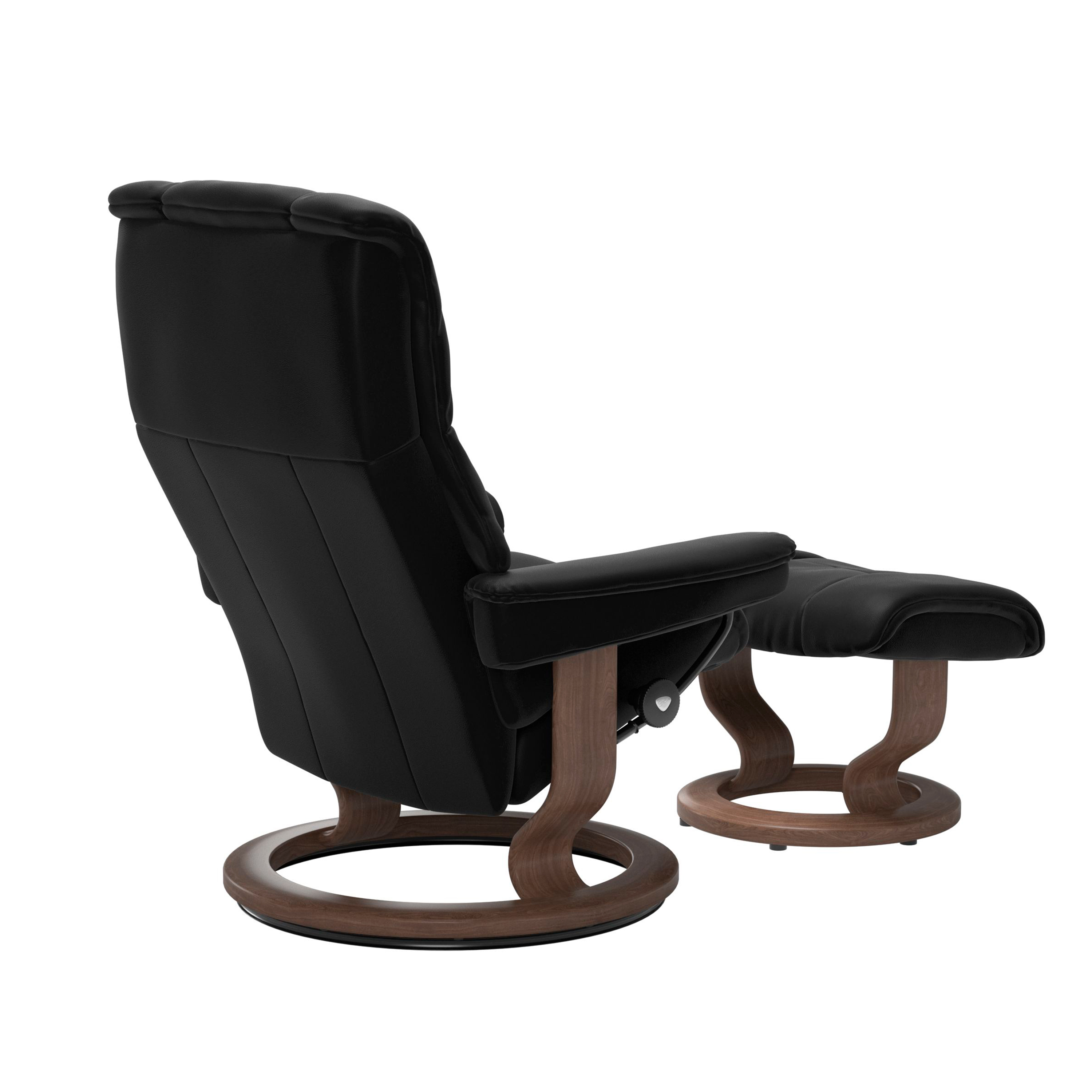Stressless Mayfair Classic Sessel mit Hocker M Leder Paloma Black Walnuss 