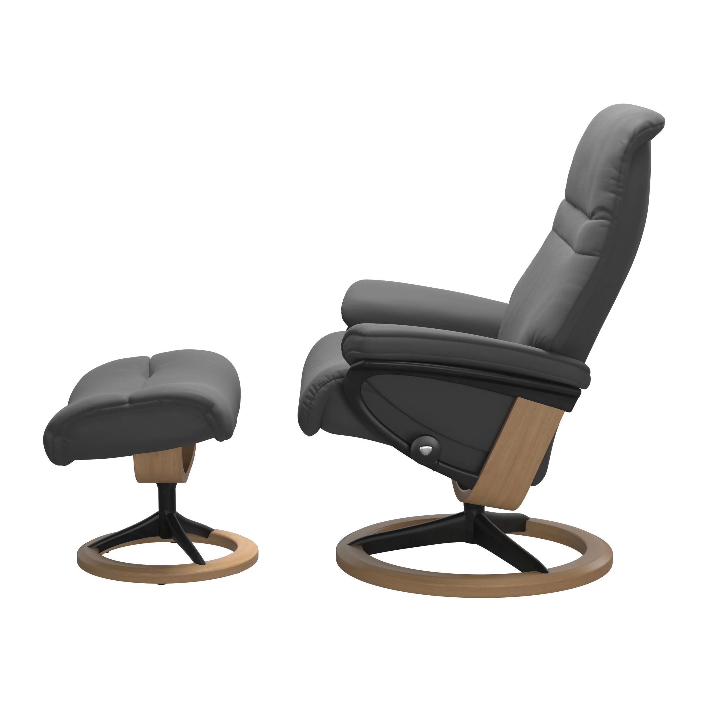 Stressless Sunrise Signature Sessel mit Hocker M Leder Batick Eiche Mattschwarz