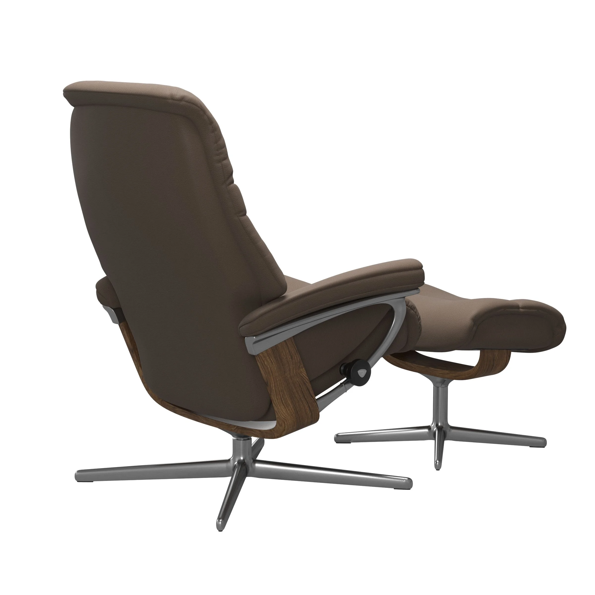 Stressless Sunrise Cross Sessel mit Hocker M Leder Batick Mole Teak Chrom
