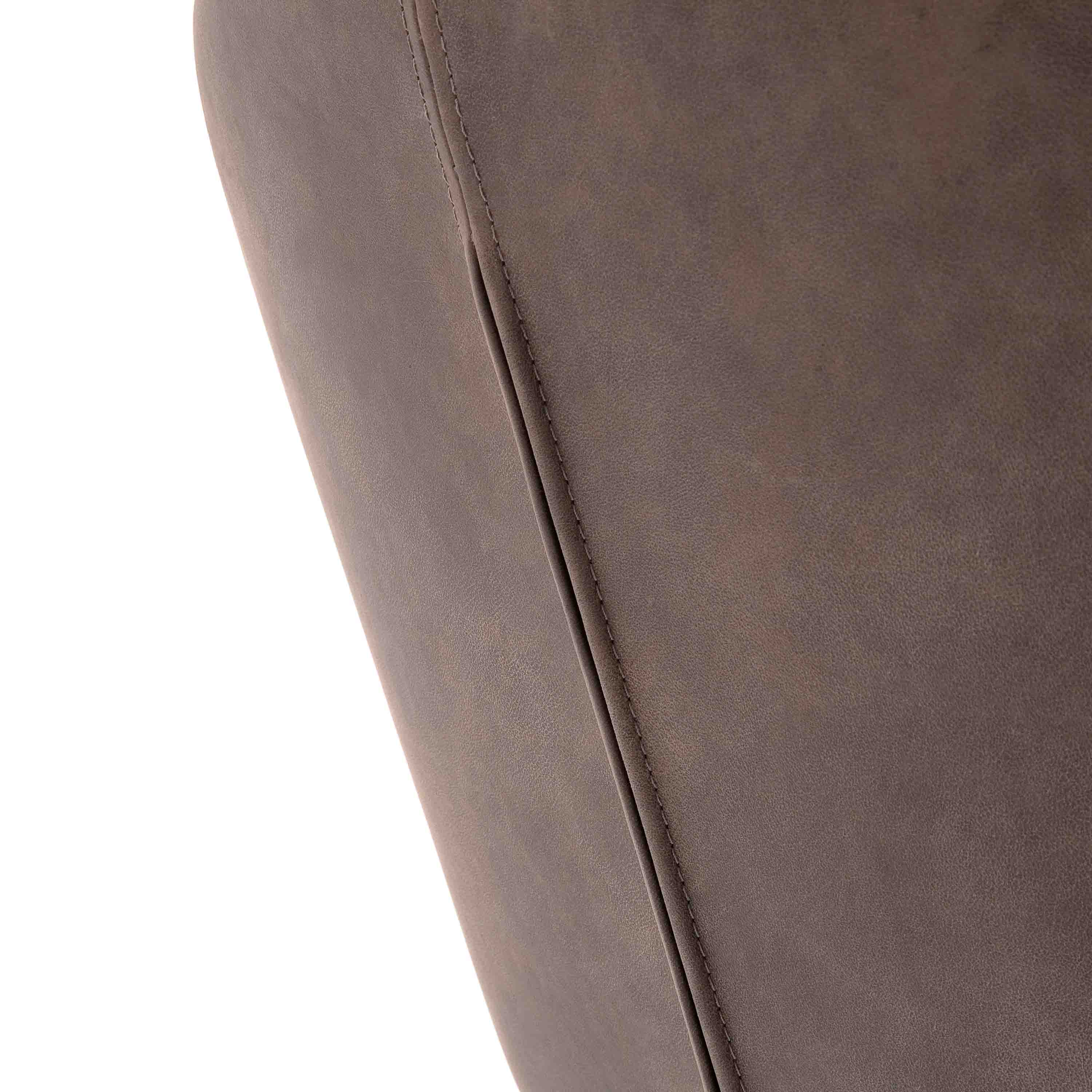 MCA Furniture Kreuzfußstuhl Melrose 2er-Set mit Armlehne Cappuccino/Edelstahl