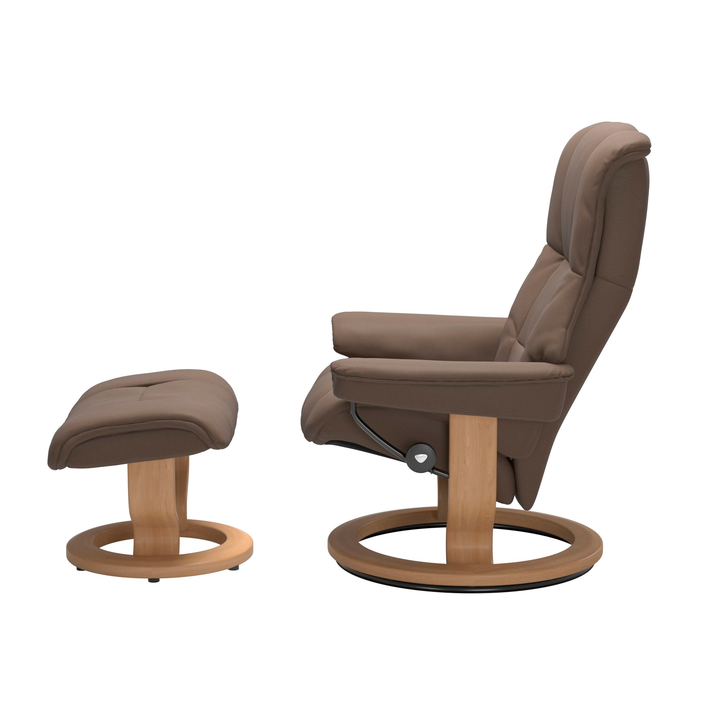 Stressless Mayfair Classic Sessel mit Hocker L Leder Batick Mole Eiche 