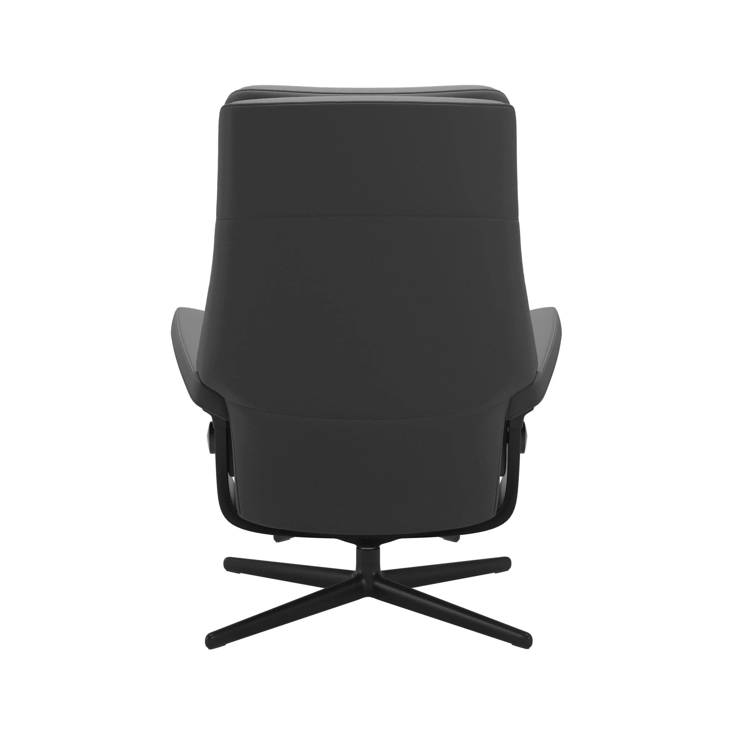 Stressless Paul Cross Sessel mit Hocker M Leder Batick Schwarz Mattschwarz