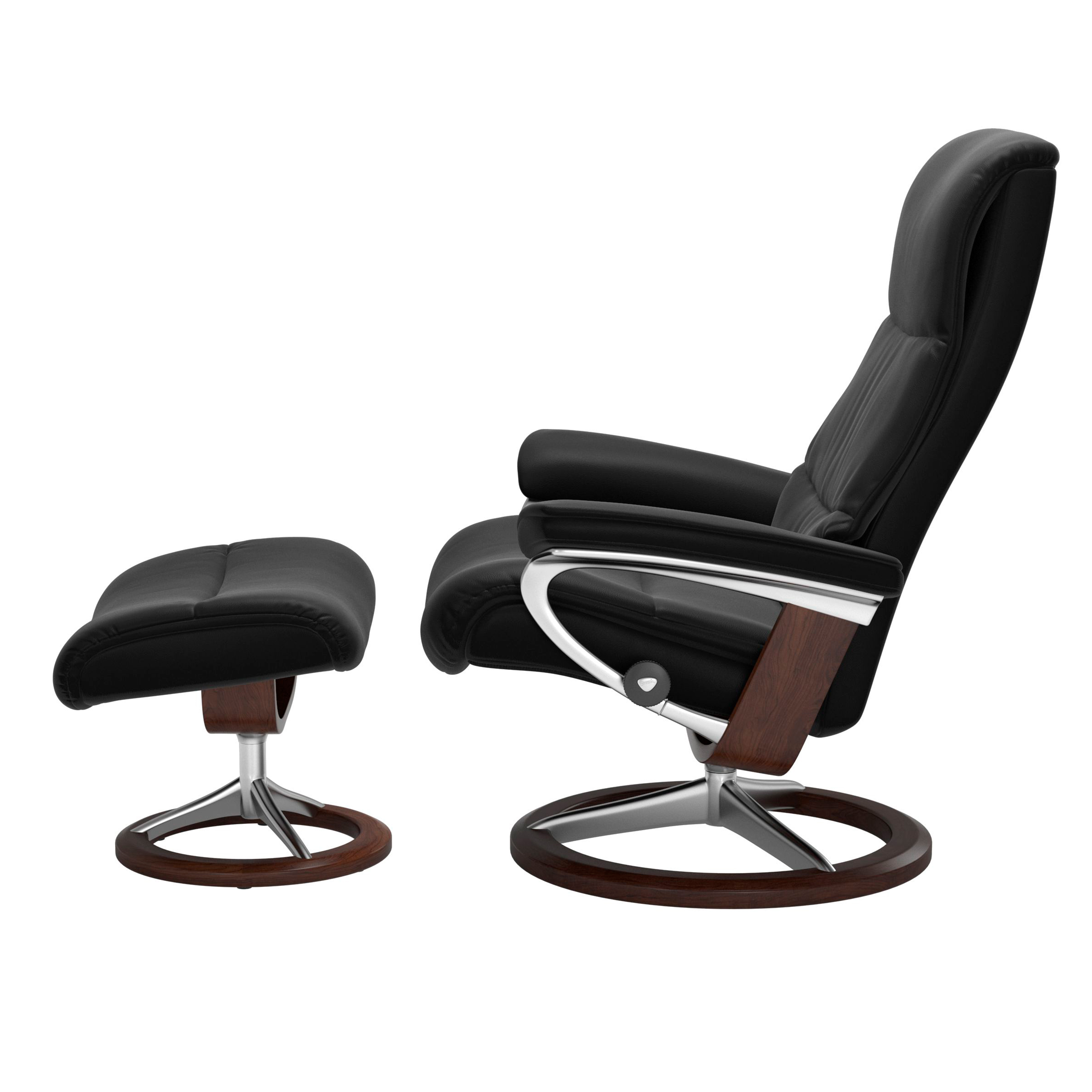 Stressless View Signature Sessel mit Hocker M Leder Paloma Black Braun Chrom