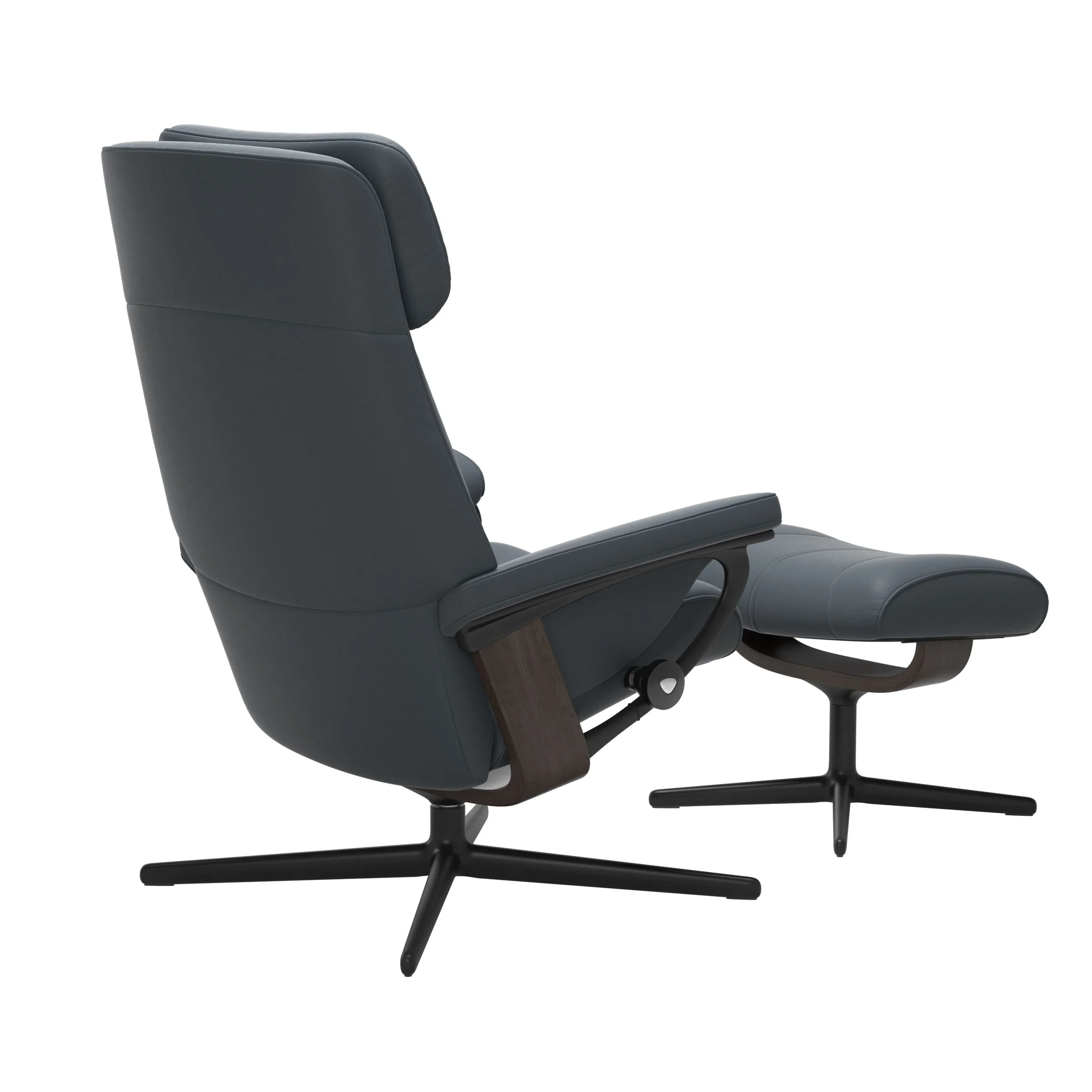 Stressless Paul Cross Sessel mit Hocker M Leder Batick Wenge Mattschwarz