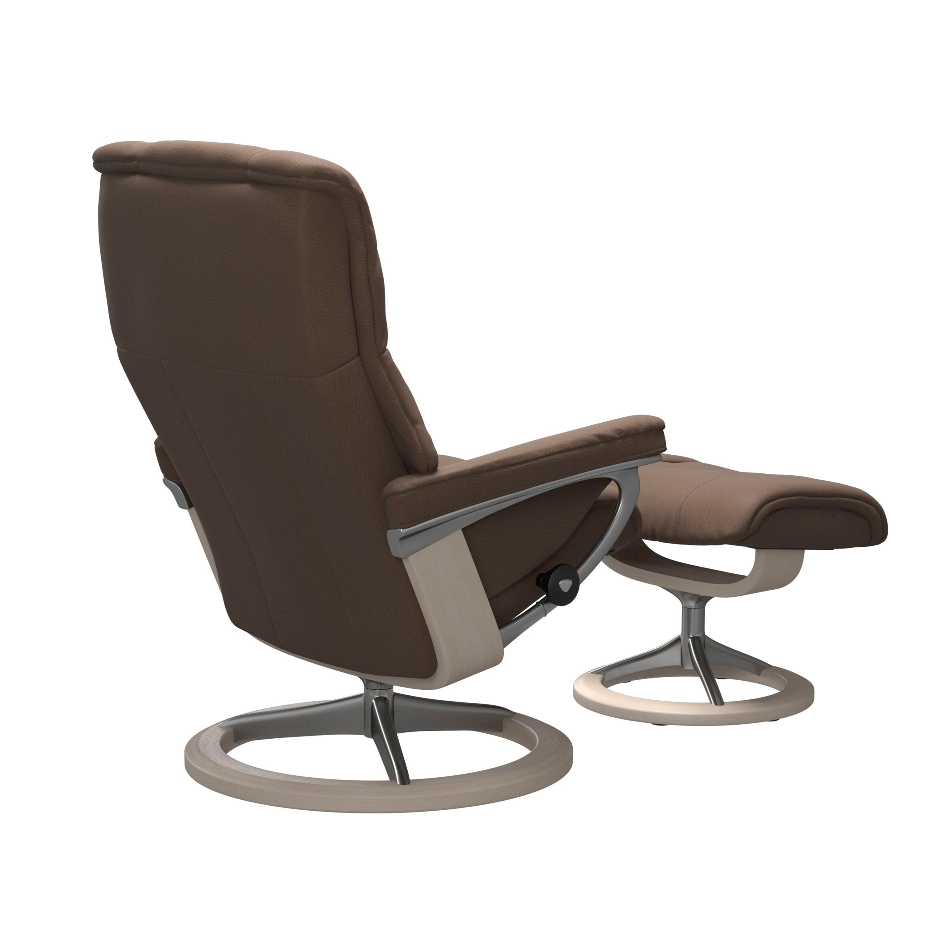 Stressless Mayfair Signature Sessel mit Hocker M Leder Batick Mole Whitewash Chrom